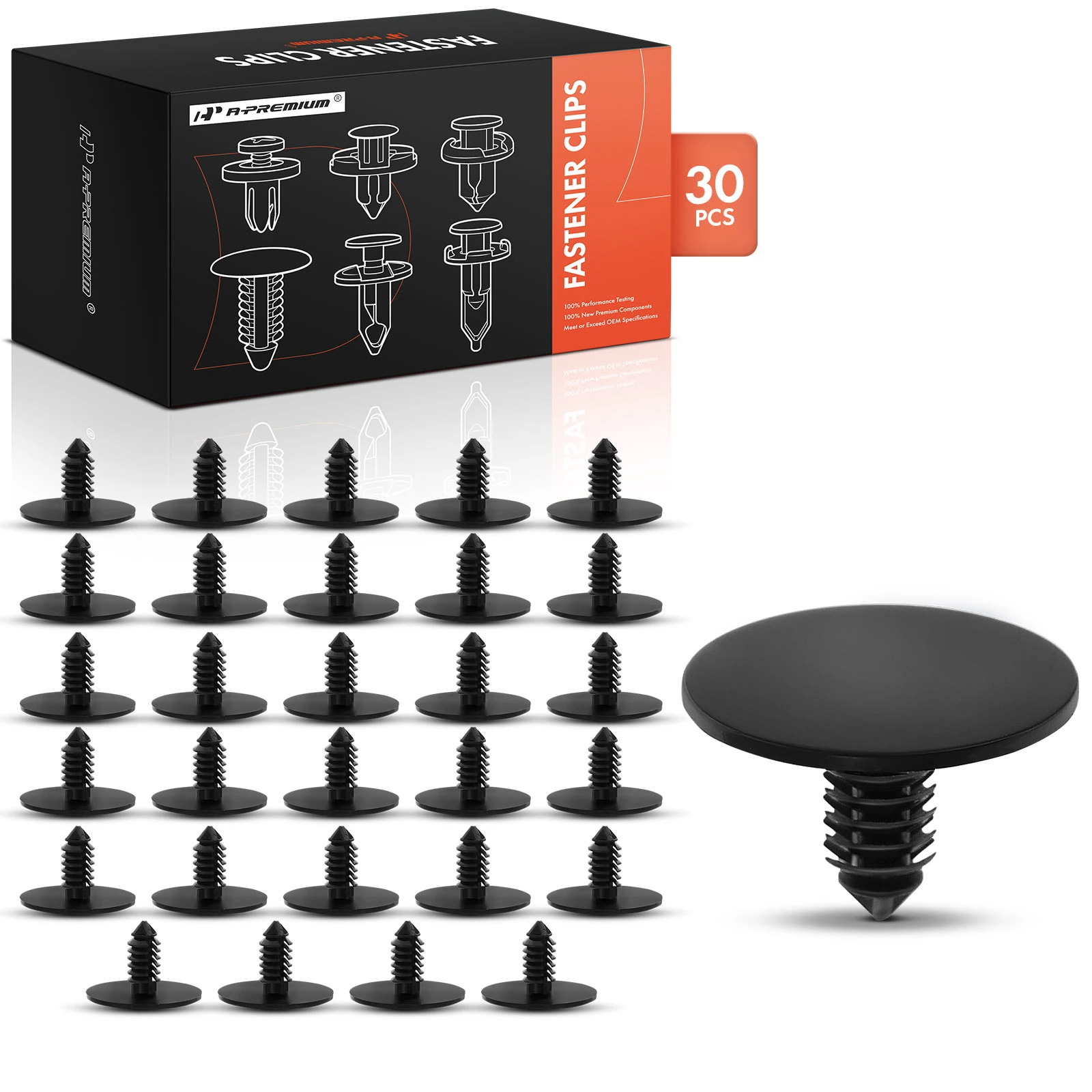 30 Pcs 7.1mm Nylon Hood Insulation Retainer Clip