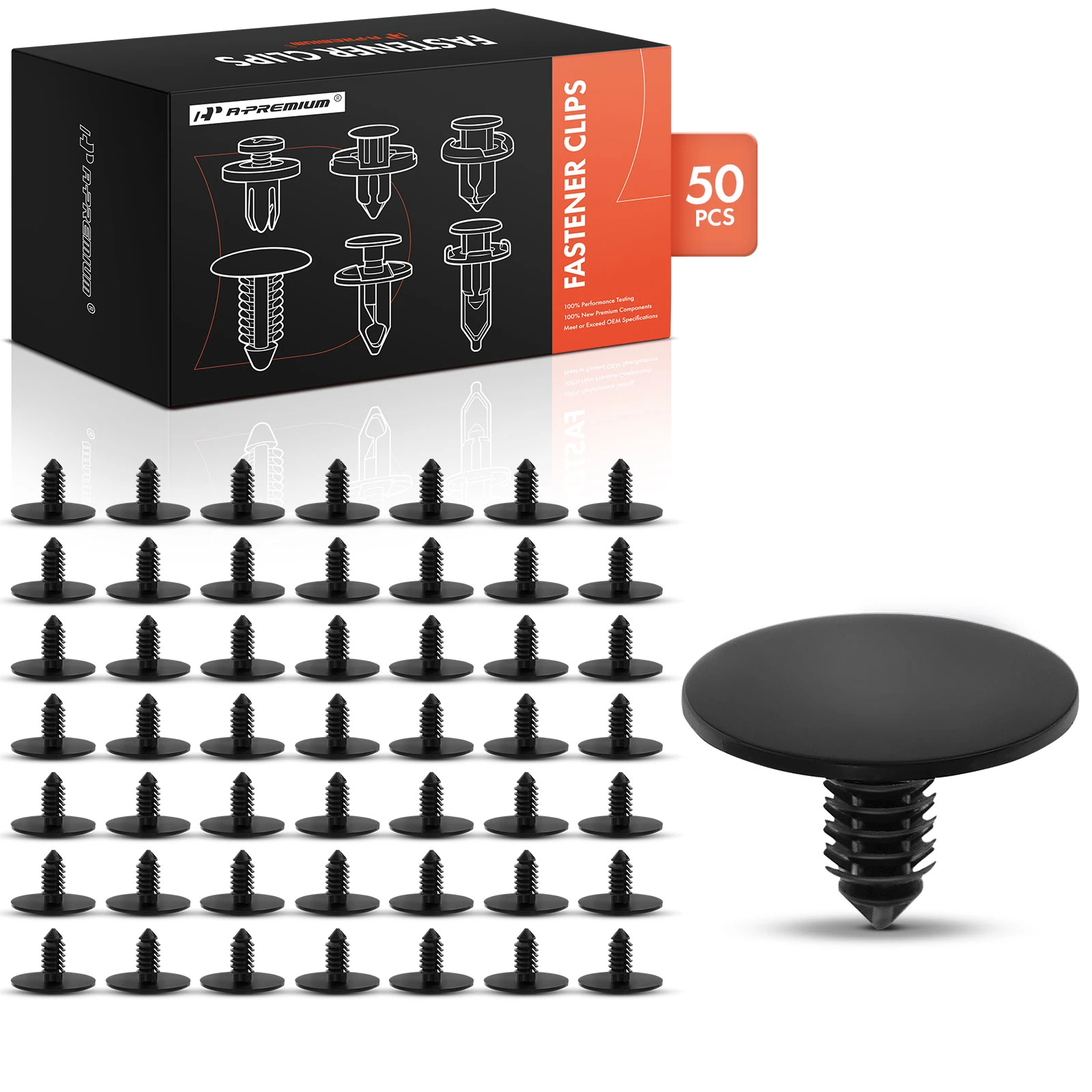 50 Pcs 7.1mm Nylon Hood Insulation Retainer Clip