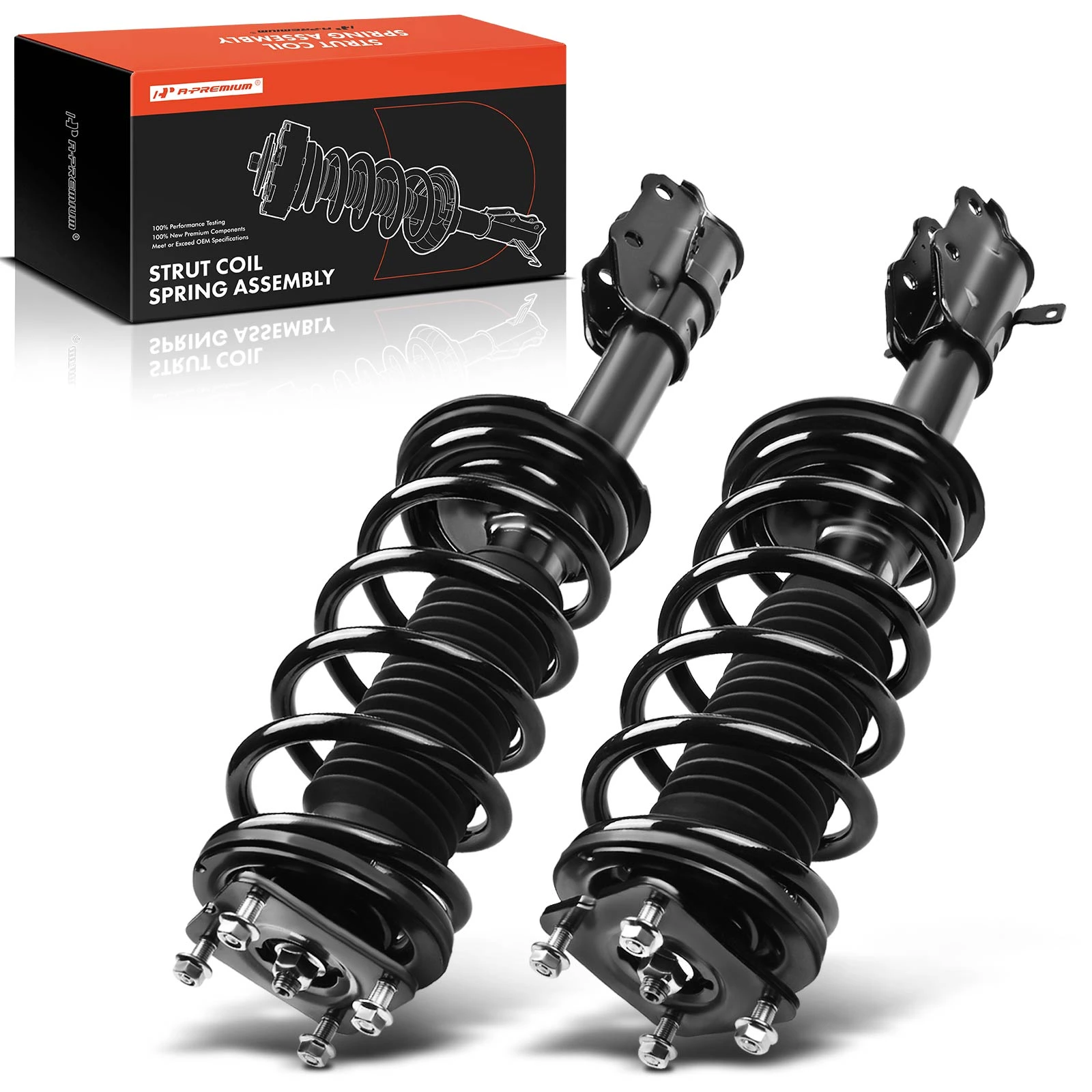 2-Pc Complete Strut + Coil Spring, Front Driver & Passenger, A-Premium APSA0459
