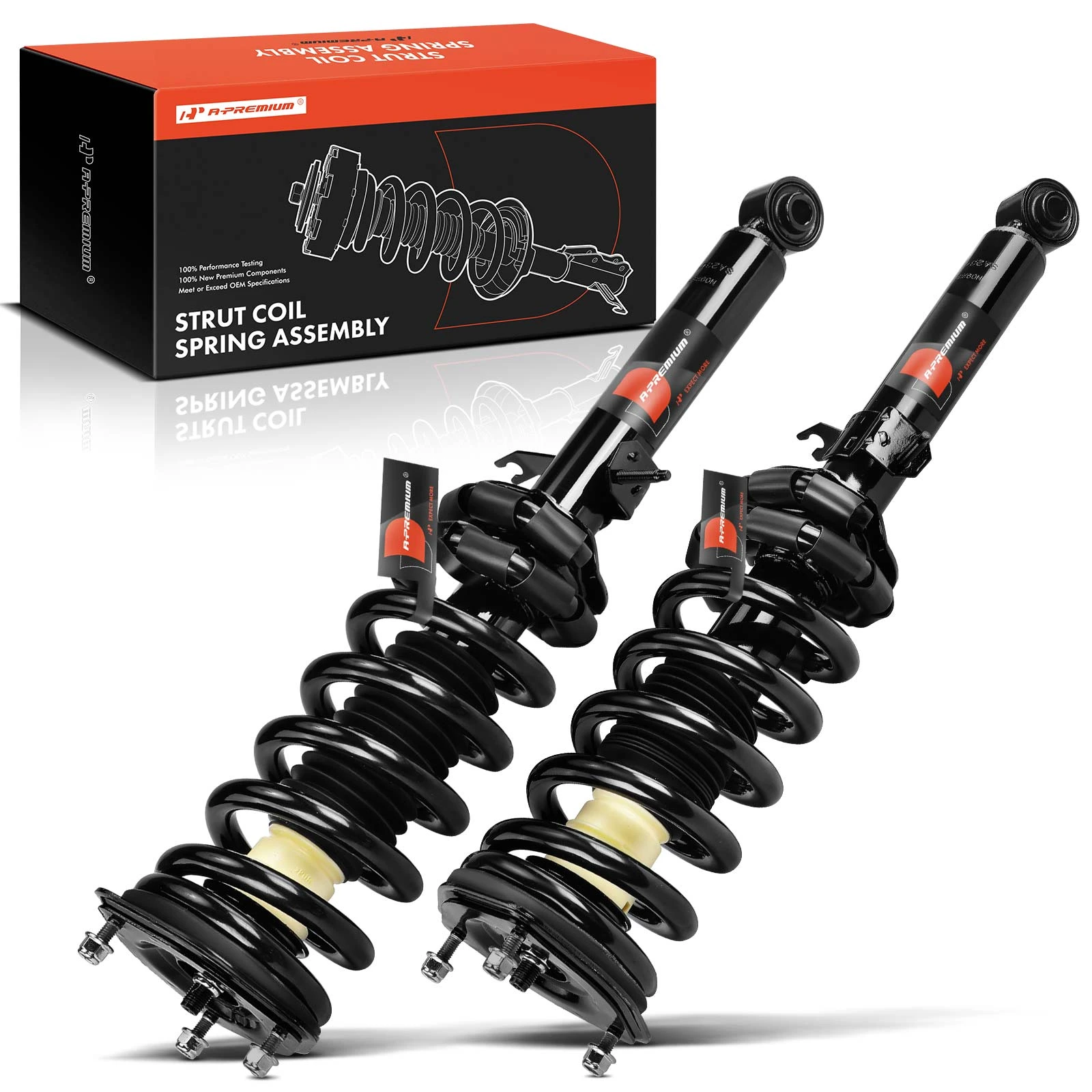 2009-2013 INFINITI G37 2pc Strut and Coil Spring Assembly Set Front Driver & Passenger A-Premium APSA1921