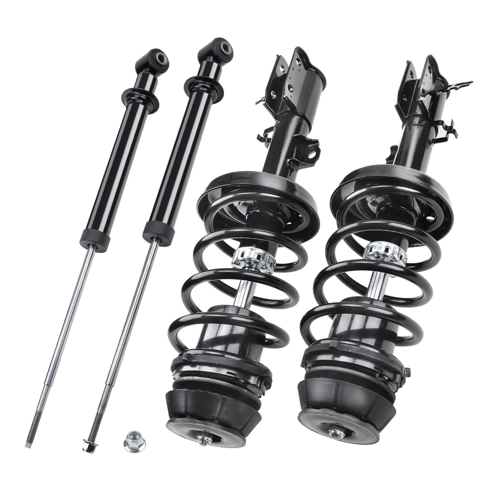4 Pcs Front & Rear Complete Strut & Coil Spring Assembly
