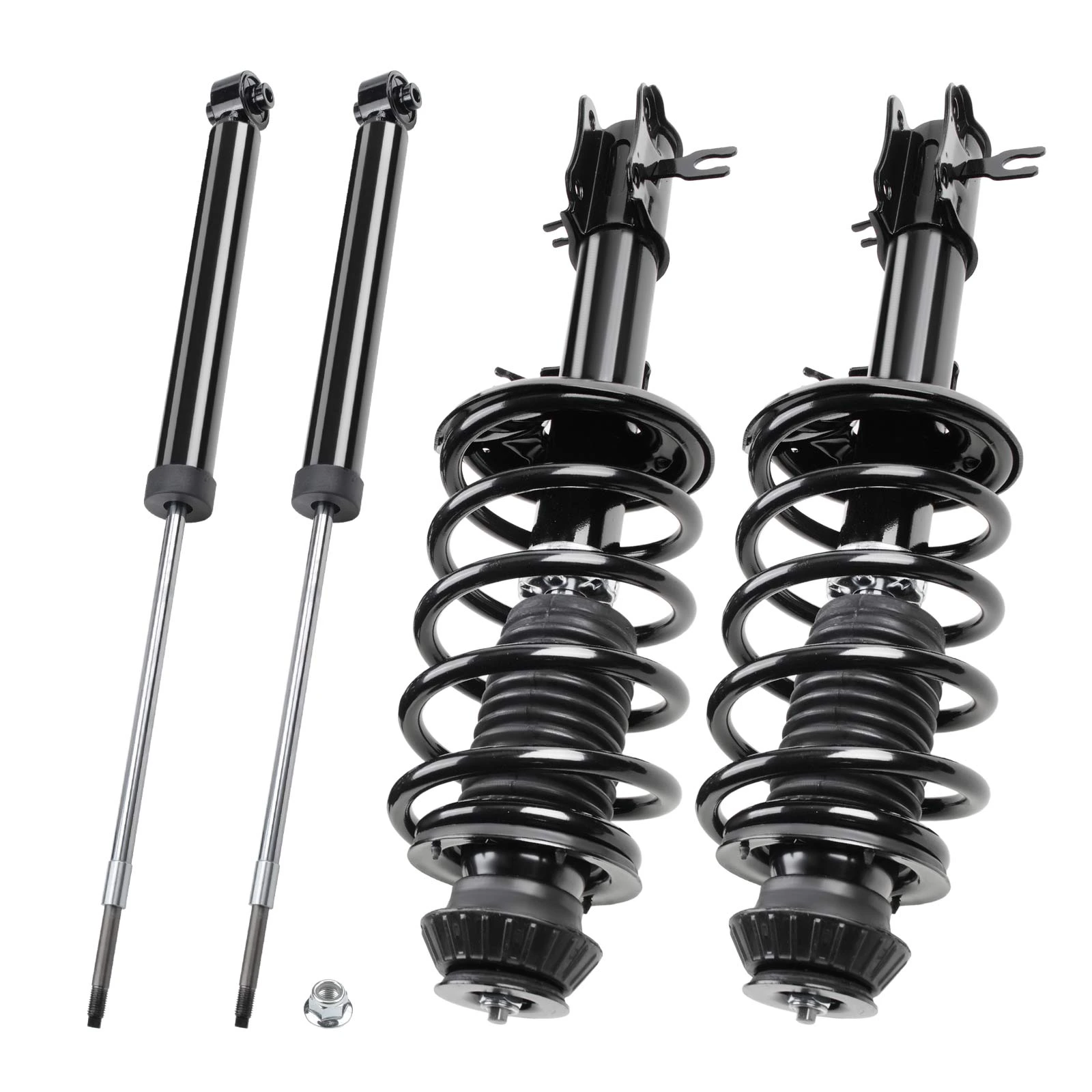 4 Pcs Front & Rear Complete Strut & Coil Spring Assembly