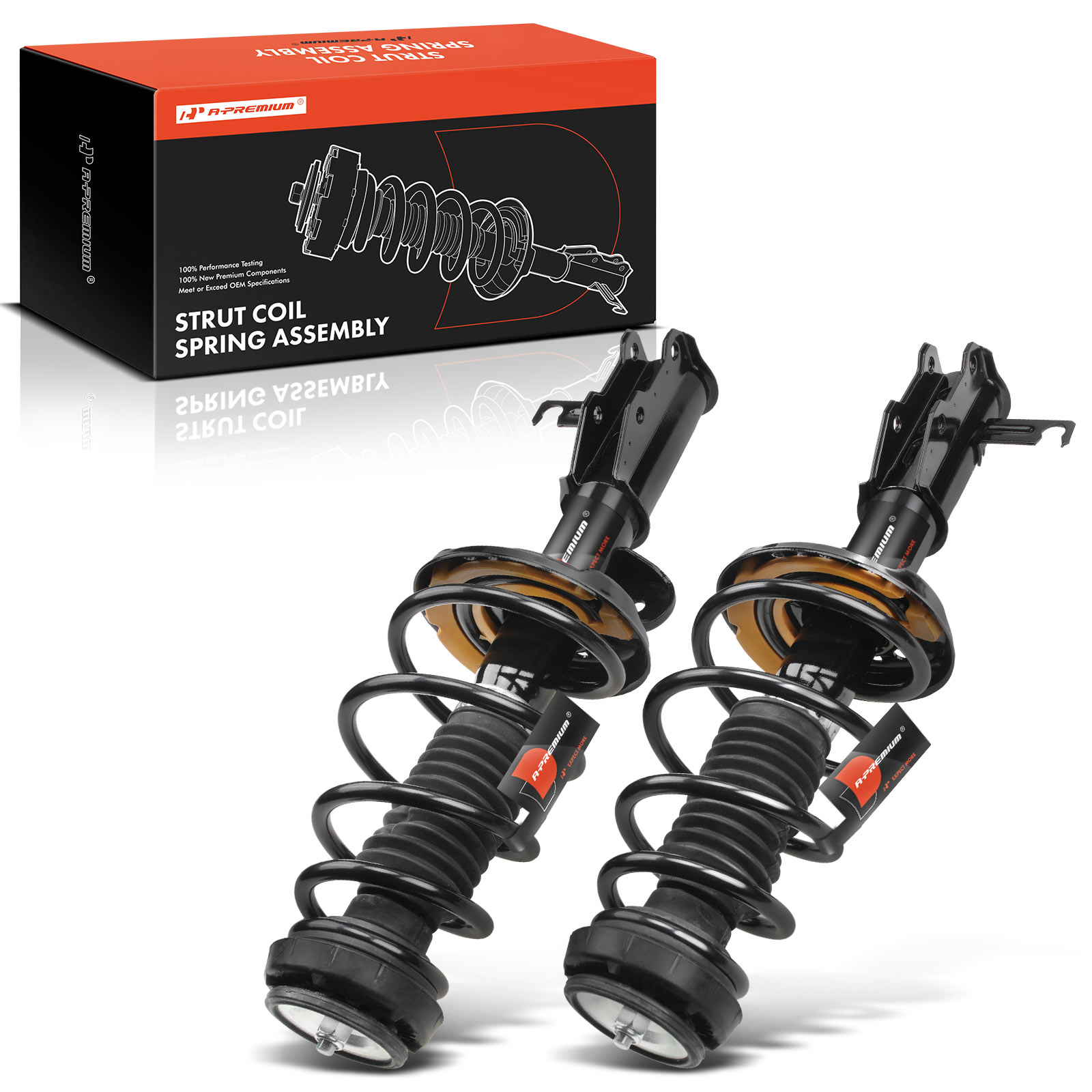 2-Pc Complete Strut + Coil Spring, Front Driver & Passenger, A-Premium APSA1286