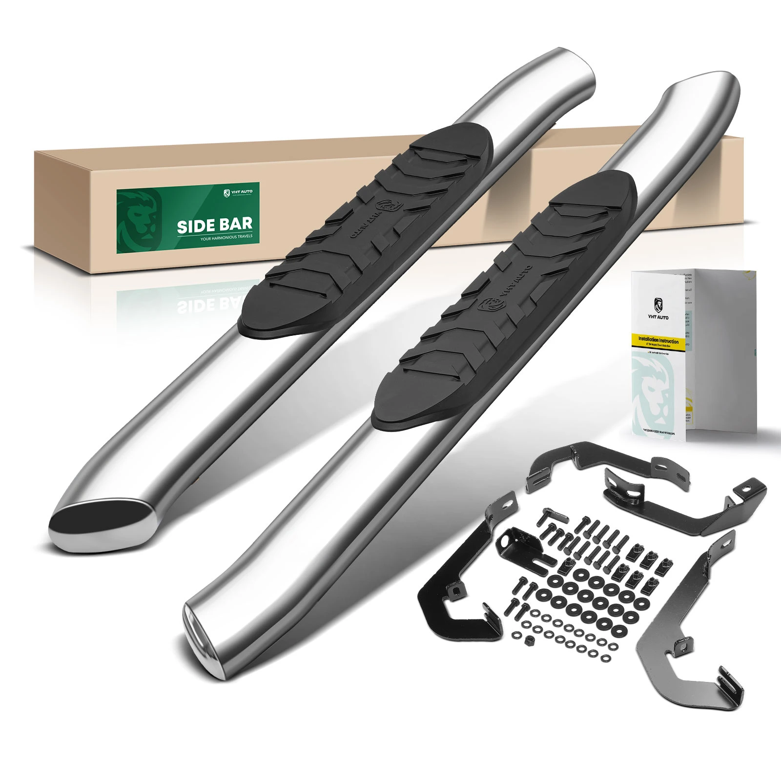 5 Inch Chrome S/S 304 Oval Bent End Side Step Bars