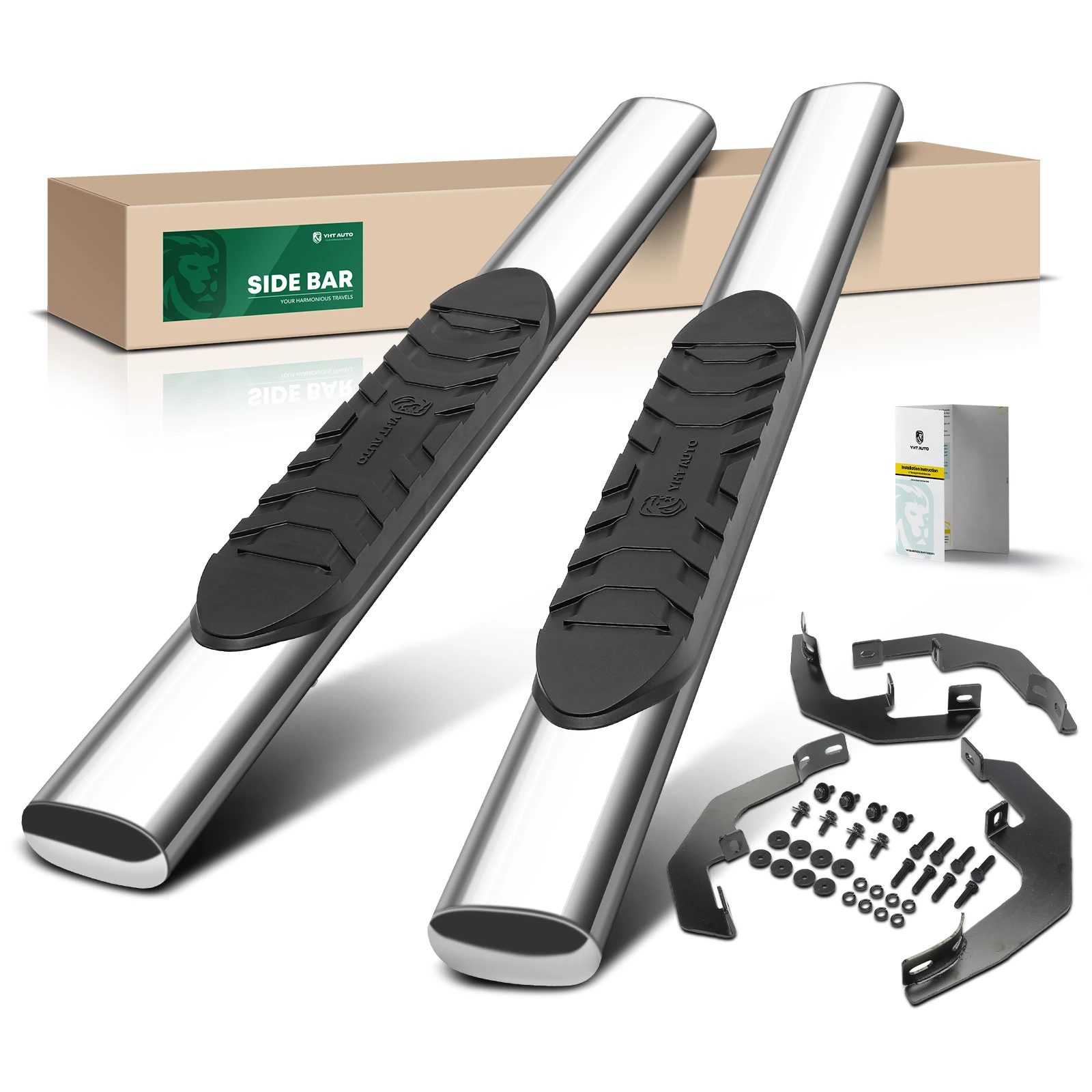 5 Inch Chrome S/S 304 Oval Straight Side Step Bars