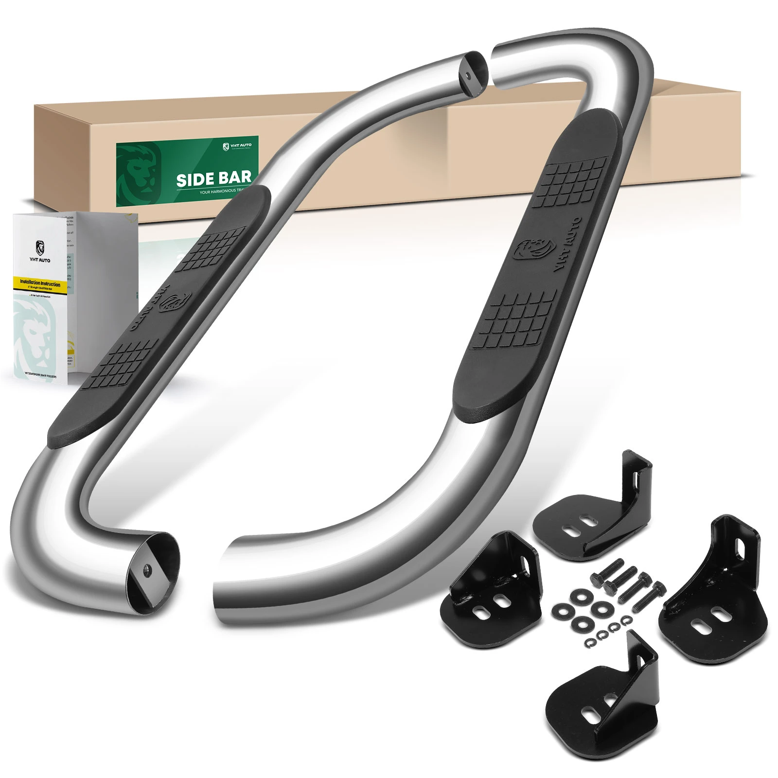 4 Inch Chrome S/S 304 Oval Bent End Side Step Bars