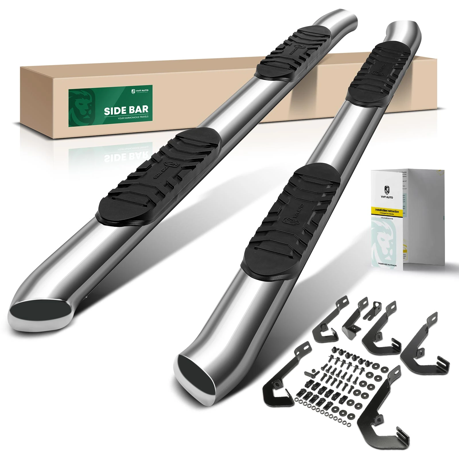 5 Inch Chrome S/S 304 Oval Bent End Side Step Bars