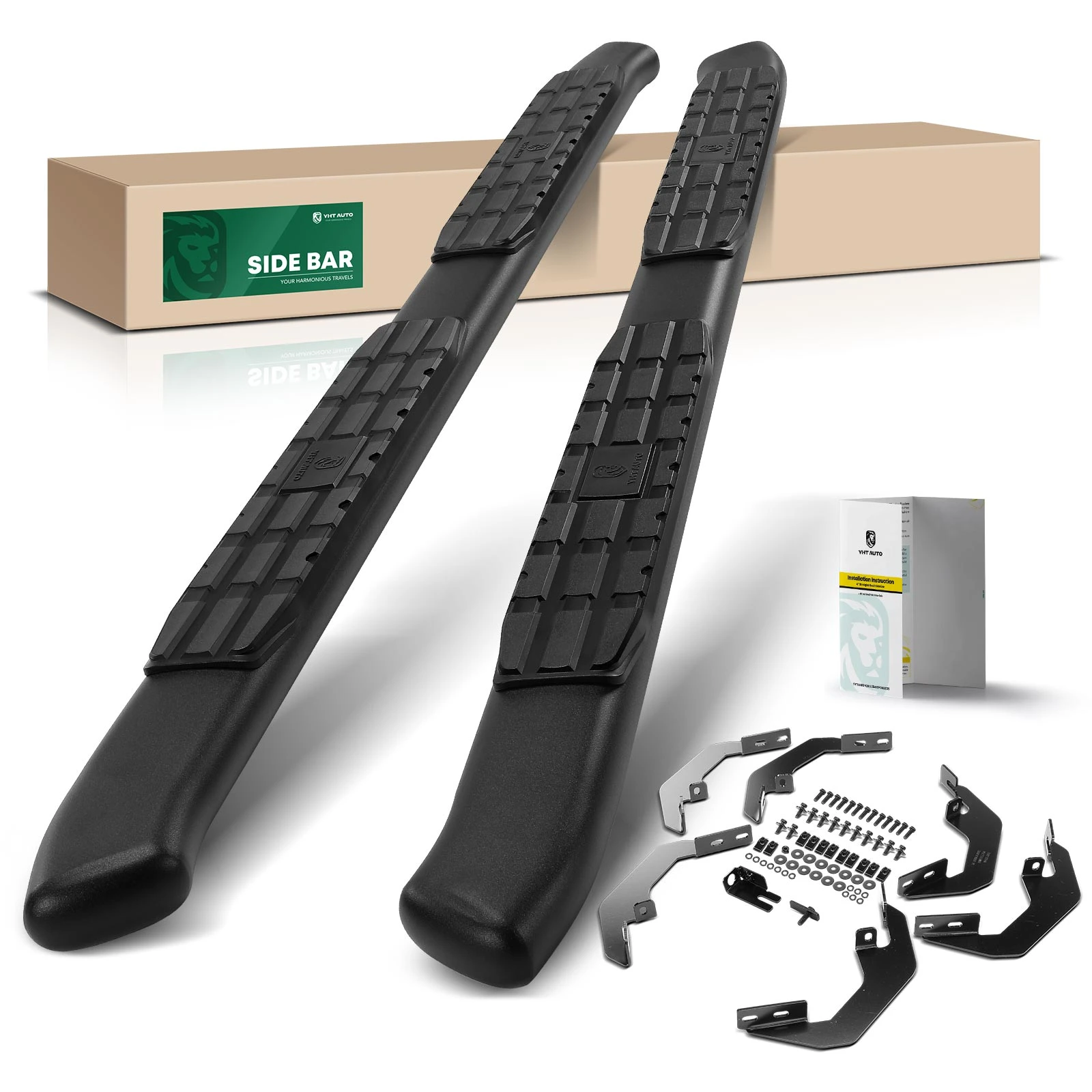 4.25 Inch Textured Black Steel PNC Series Side Step Bars