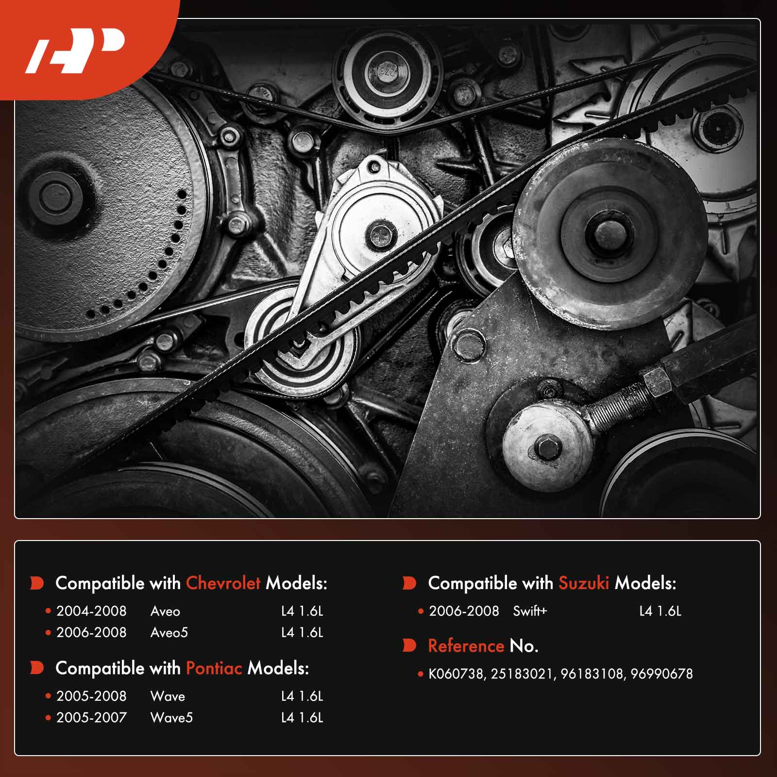 73.82 inch Serpentine Belt for Chevrolet Aveo 2004-2008 Aveo5 Pontiac Wave5 Suzuki