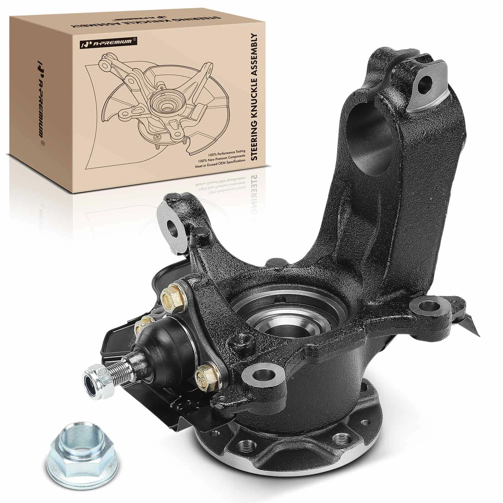 Front Driver Steering Knuckle & Hub Bearing