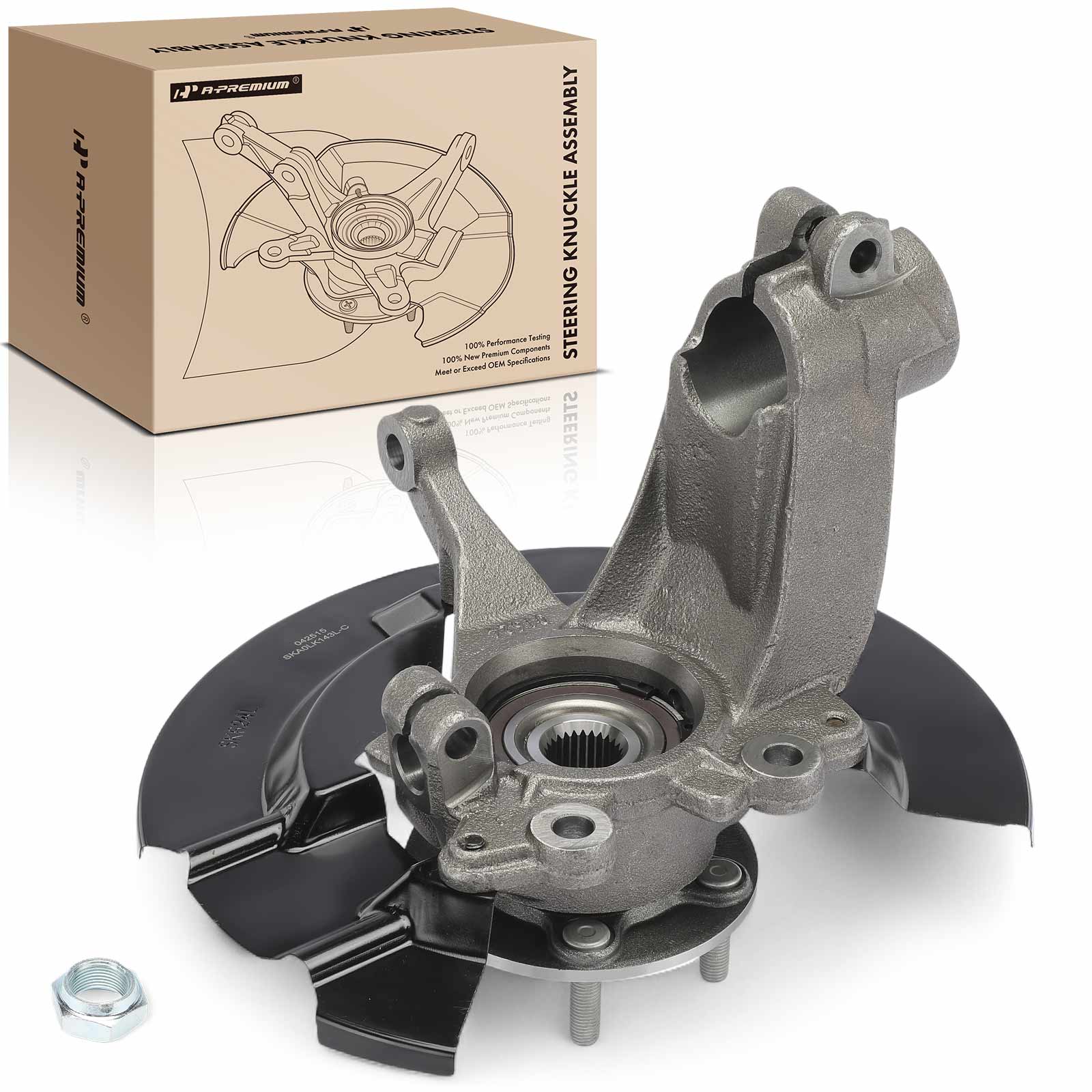 Front Driver Steering Knuckle & Hub Bearing for Ford Escape 2013-2019