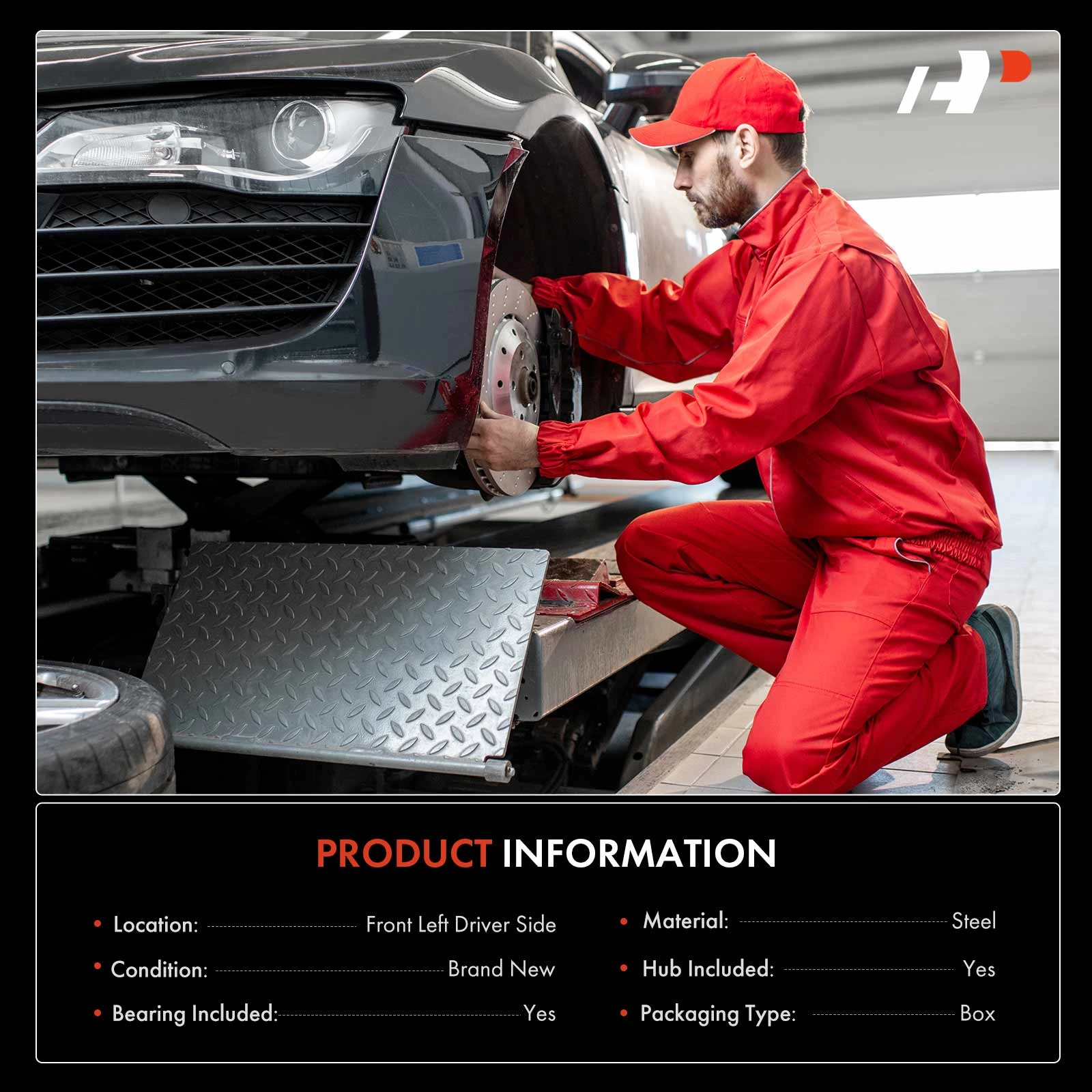 Front Driver Steering Knuckle & Hub Bearing for Ford Escape 2013-2019