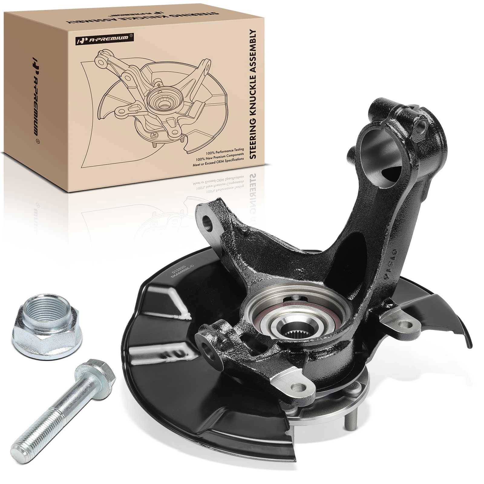 Front Driver Steering Knuckle & Hub Bearing for 2018-2022 Honda Accord