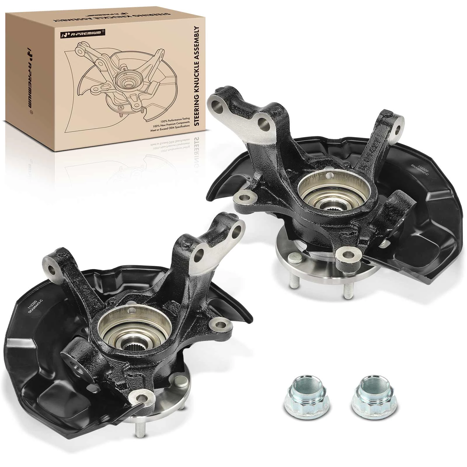 2 Pcs Front Steering Knuckle & Wheel Hub Bearing Assembly for 2004-2007 Toyota Highlander