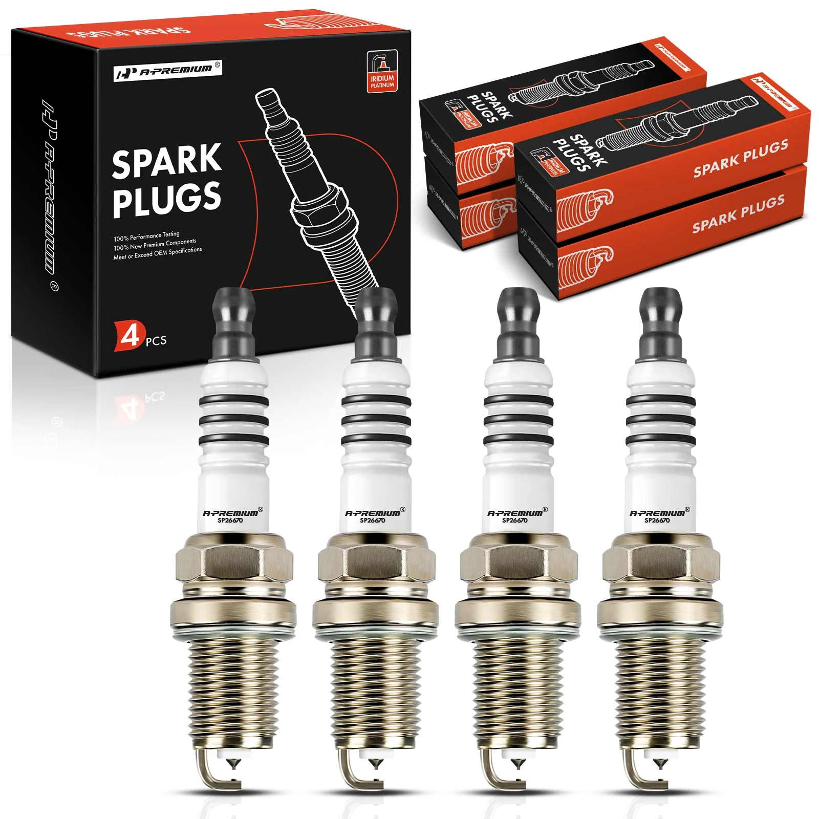 4 Pcs Iridium & Platinum Spark Plugs for Audi A3 A4 A6 Volkswagen Golf Jetta