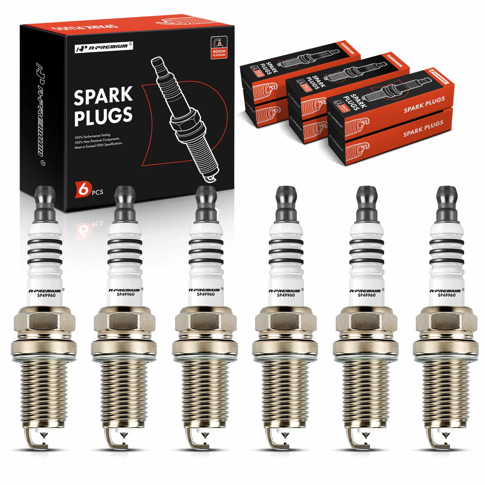 6 Pcs Iridium & Platinum Spark Plugs
