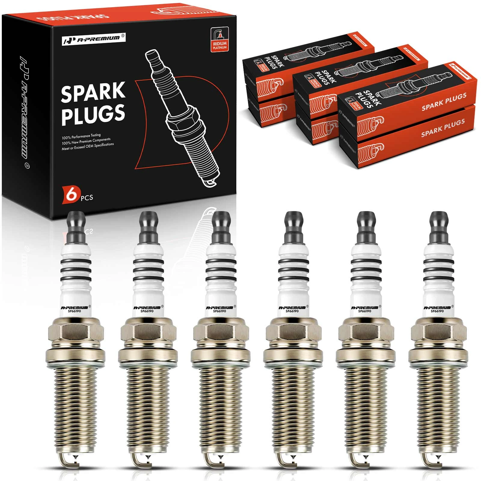 6 Pcs Iridium & Platinum Spark Plugs