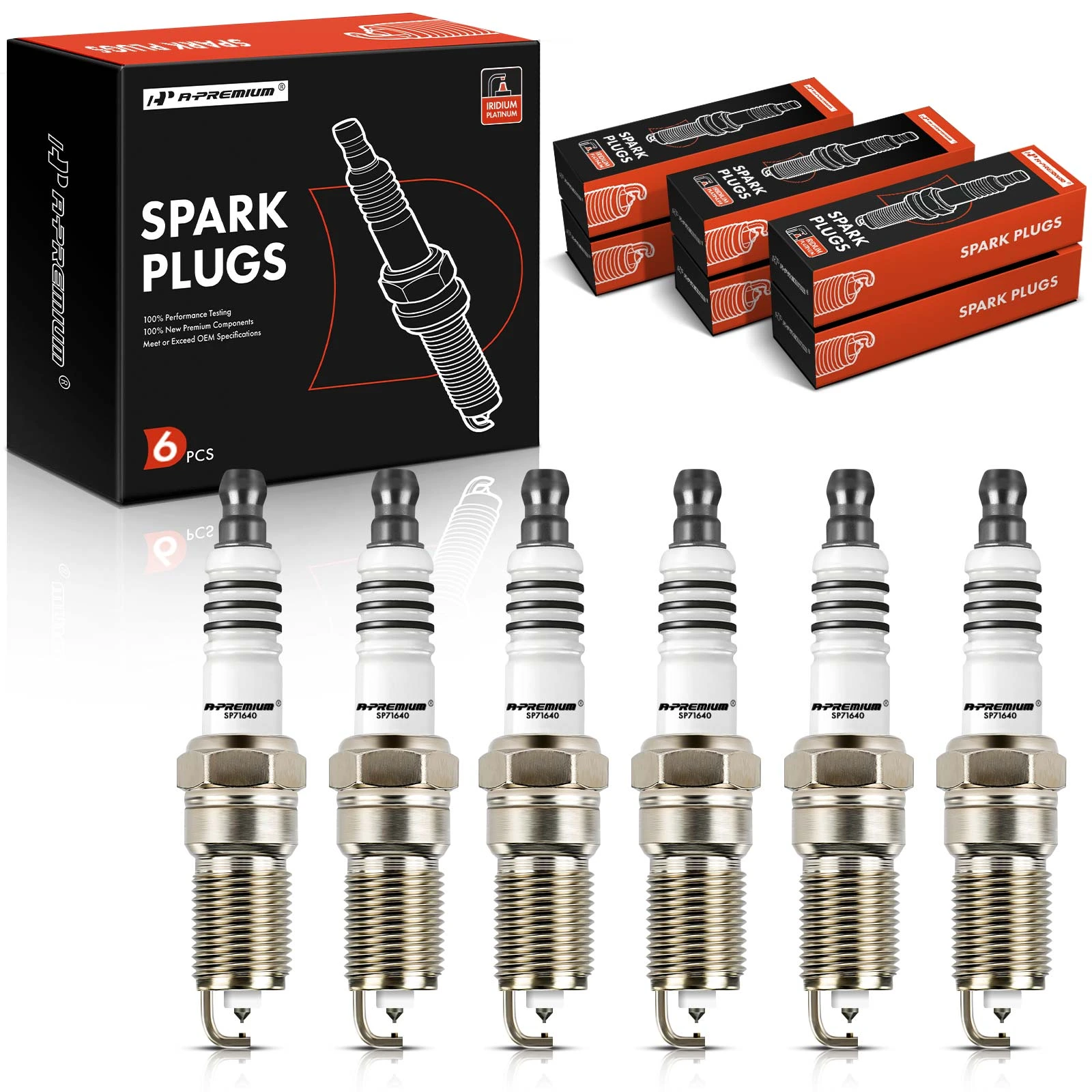 6 Pcs Iridium & Platinum Spark Plugs