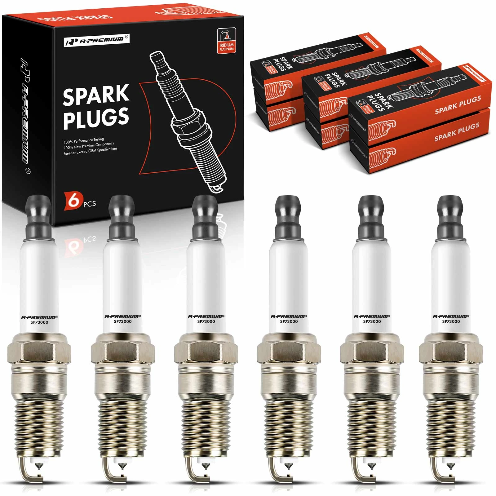 6 Pcs Iridium & Platinum Spark Plugs