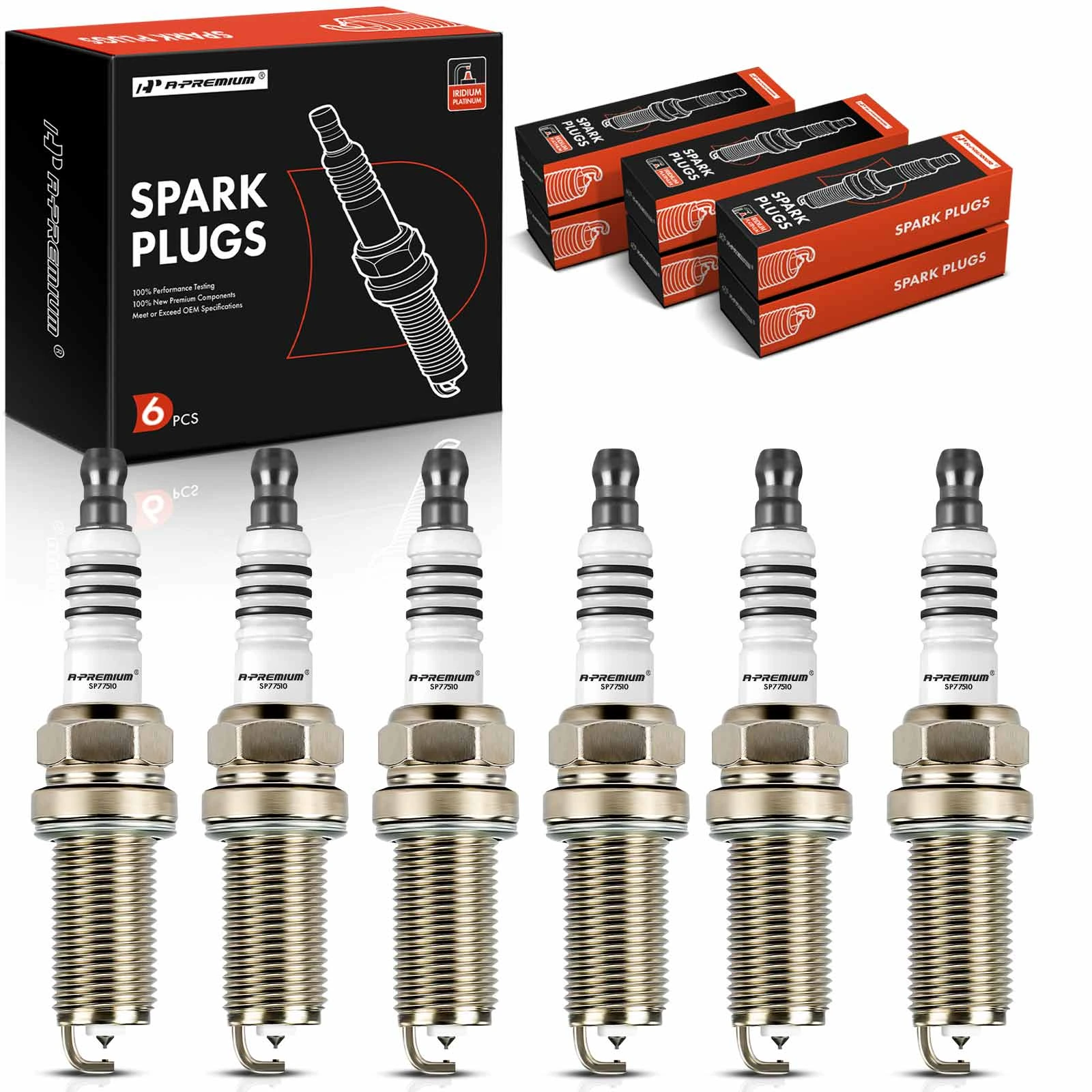 6 Pcs Iridium & Platinum Spark Plugs
