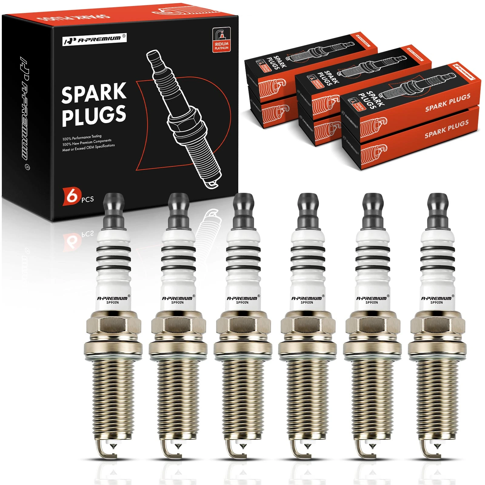 6 Pcs Double Iridium Spark Plugs