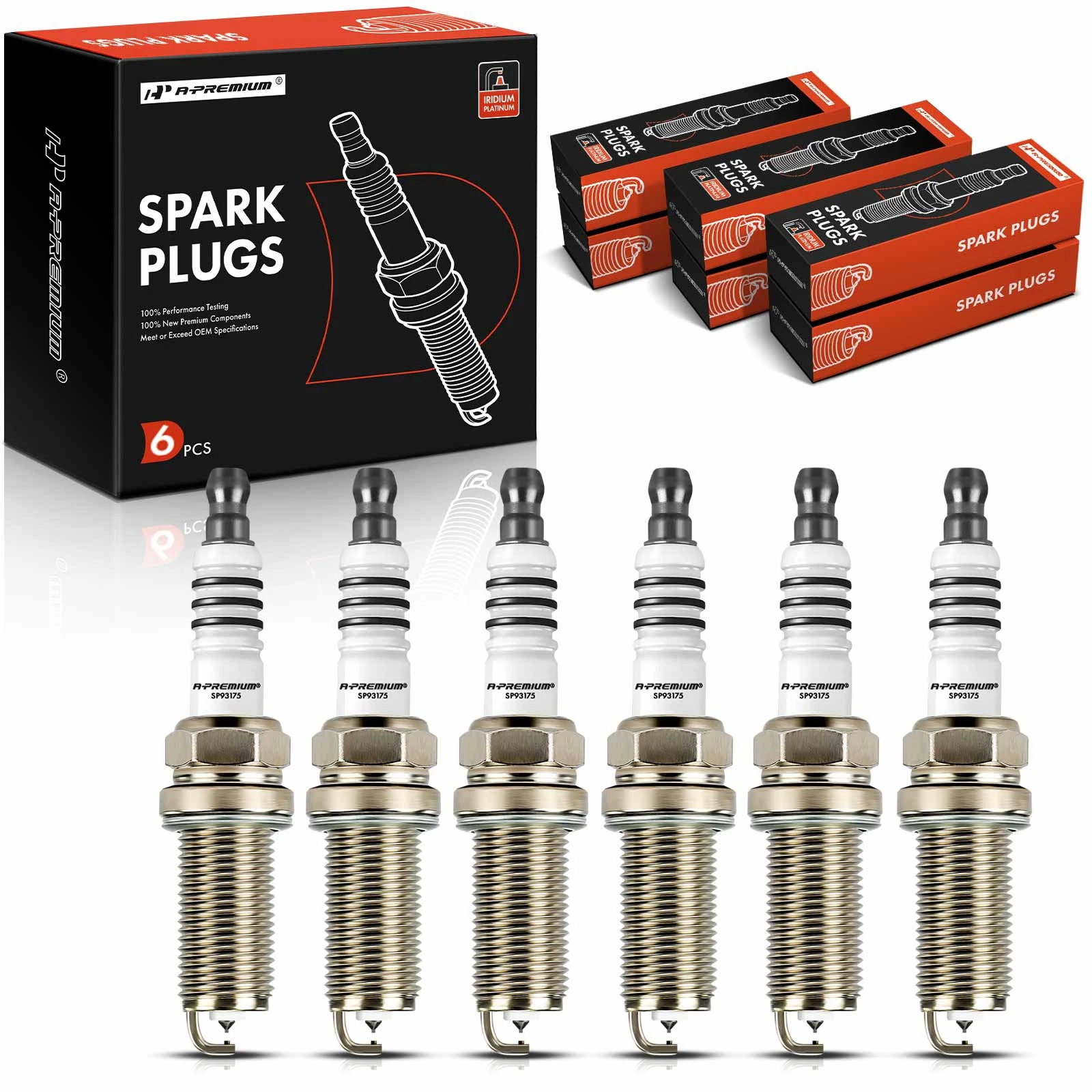 6 Pcs Iridium & Platinum Spark Plugs