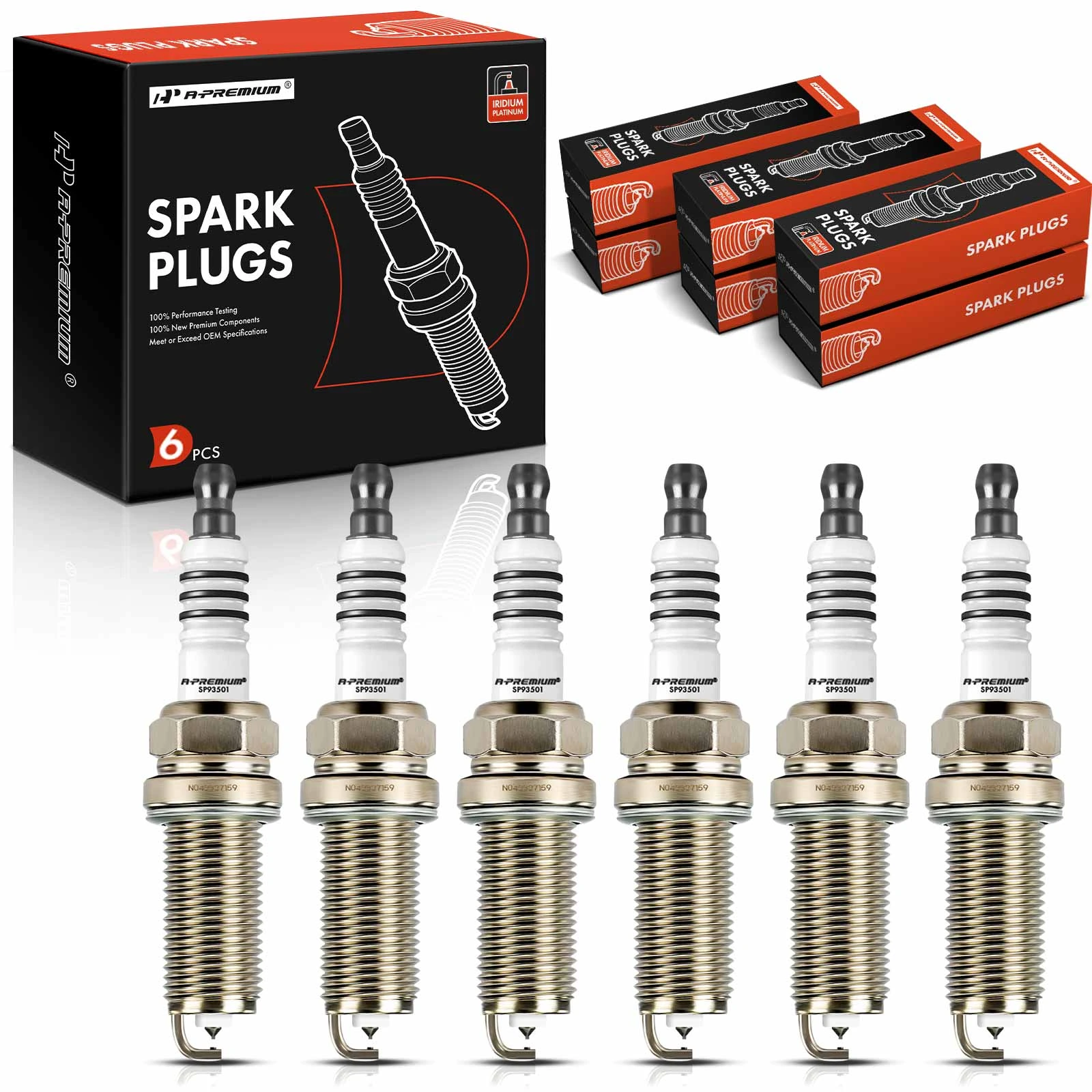 6 Pcs Iridium & Platinum Spark Plugs