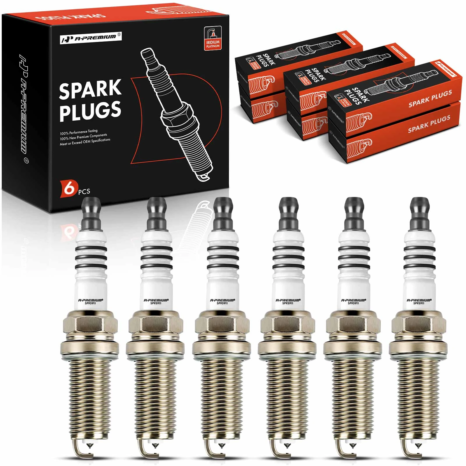6 Pcs Iridium & Platinum Spark Plugs for 2007-2008 Freightliner Sprinter 2500