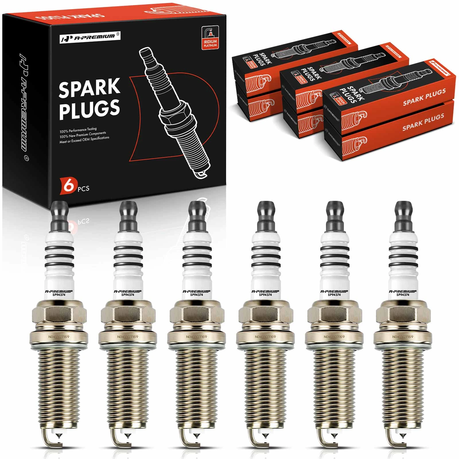 6 Pcs Iridium & Platinum Spark Plugs