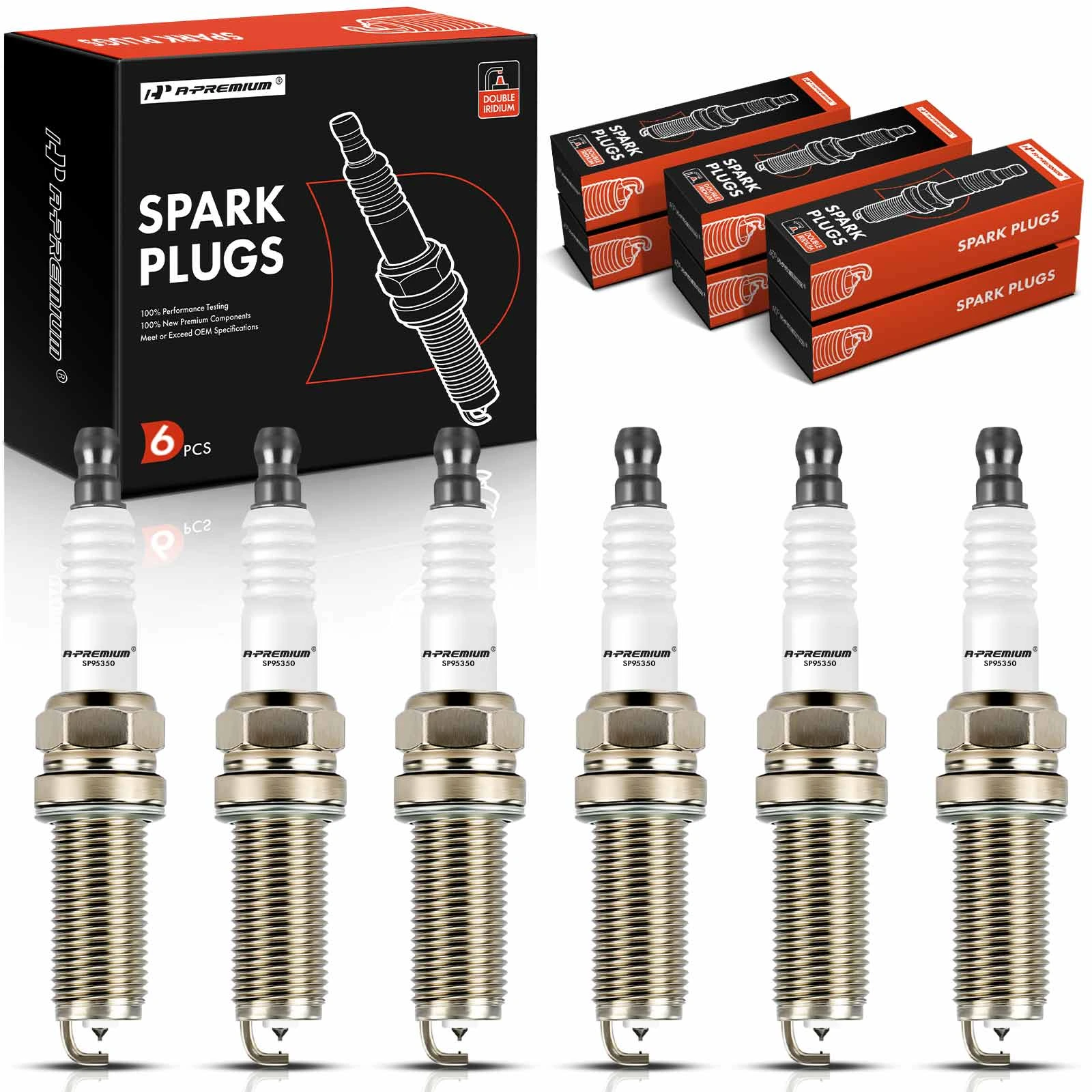 6 Pcs Double Iridium Spark Plugs