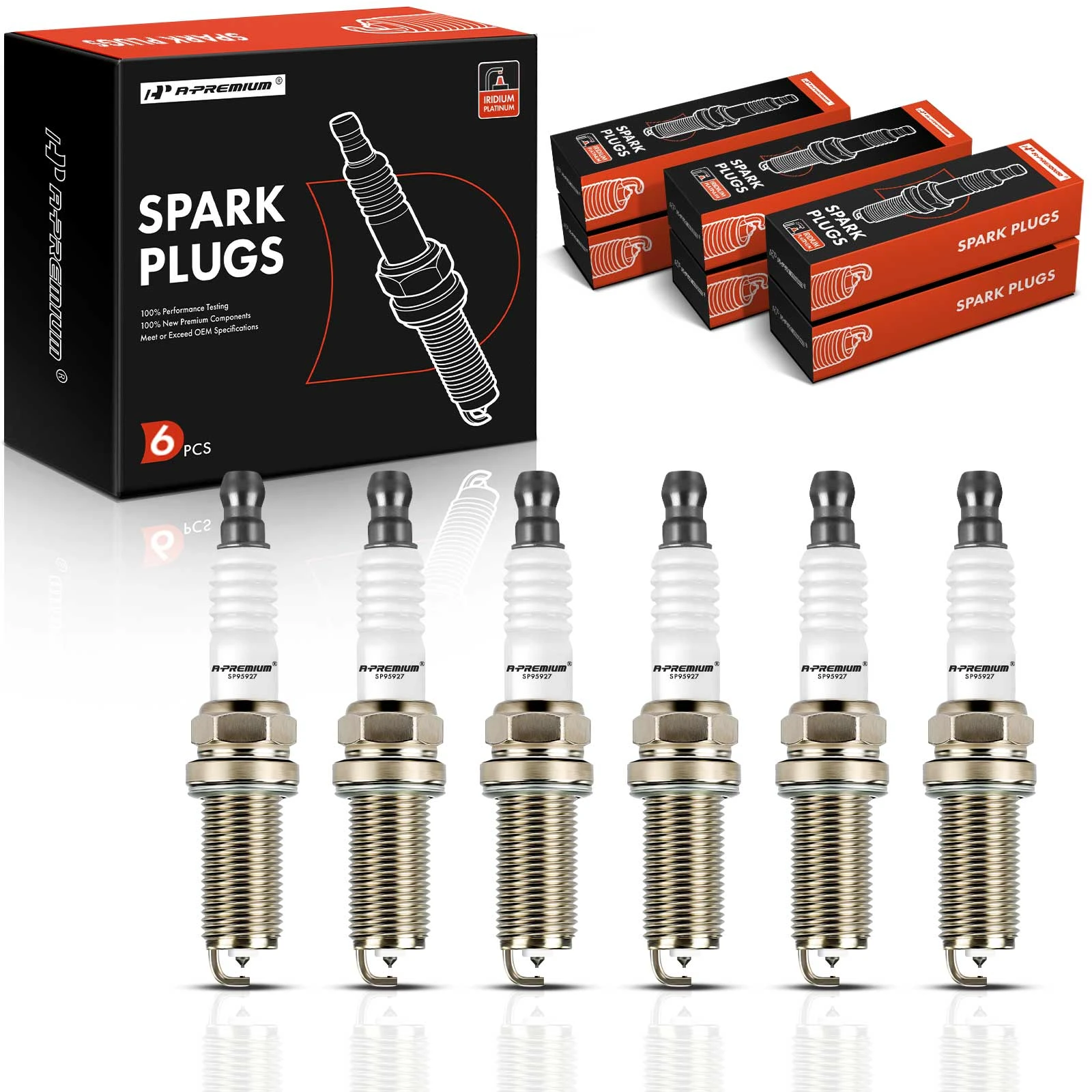 6 Pcs Iridium & Platinum Spark Plugs for 2020-2021 Lincoln Aviator