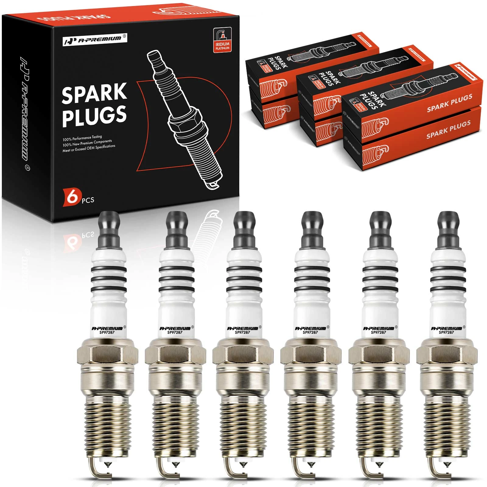 6 Pcs Iridium & Platinum Spark Plugs