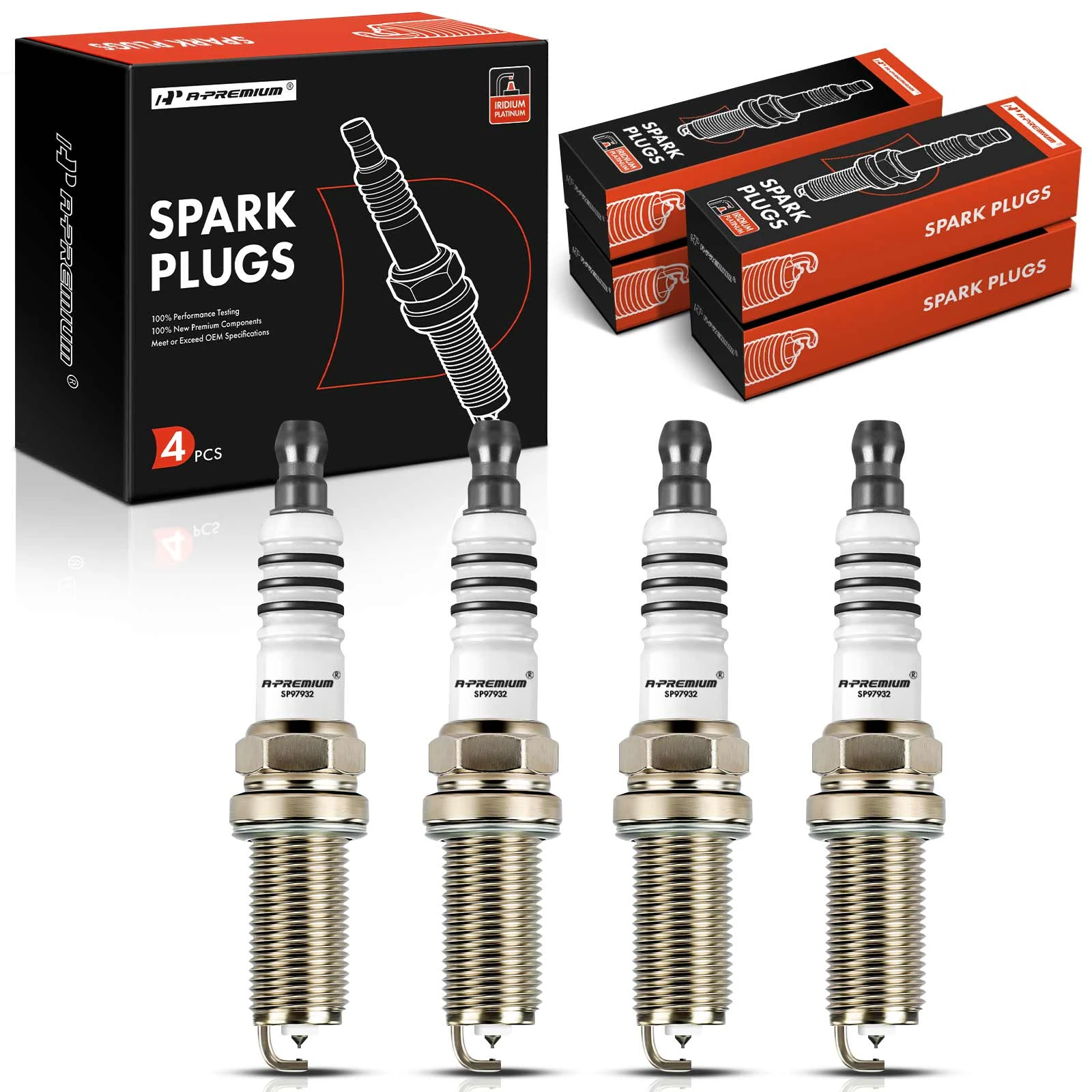 4 Pcs Iridium & Platinum Spark Plugs for 2009 2016-2017 Jeep Compass
