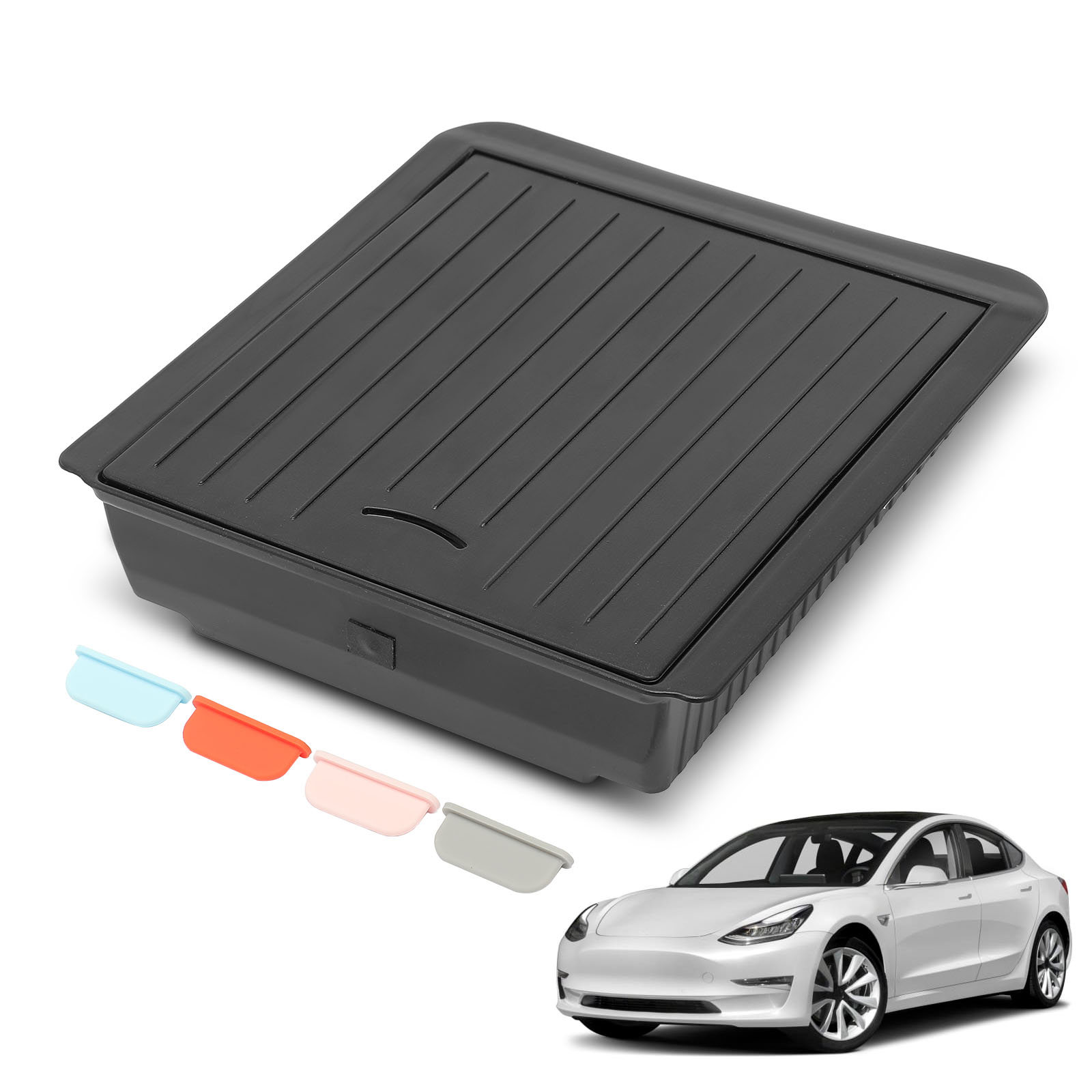 Center Armrest Hidden Storage Box for Tesla Model 3 2017-2024 Y 2020-2024 Magnet