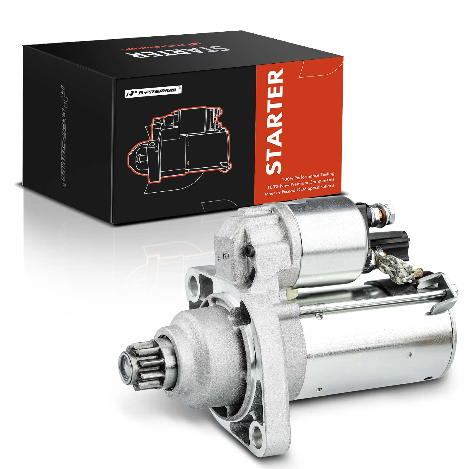 Starter, 1.1 KW 12V Counterclockwise 10 Teeth, A-Premium APSTR147