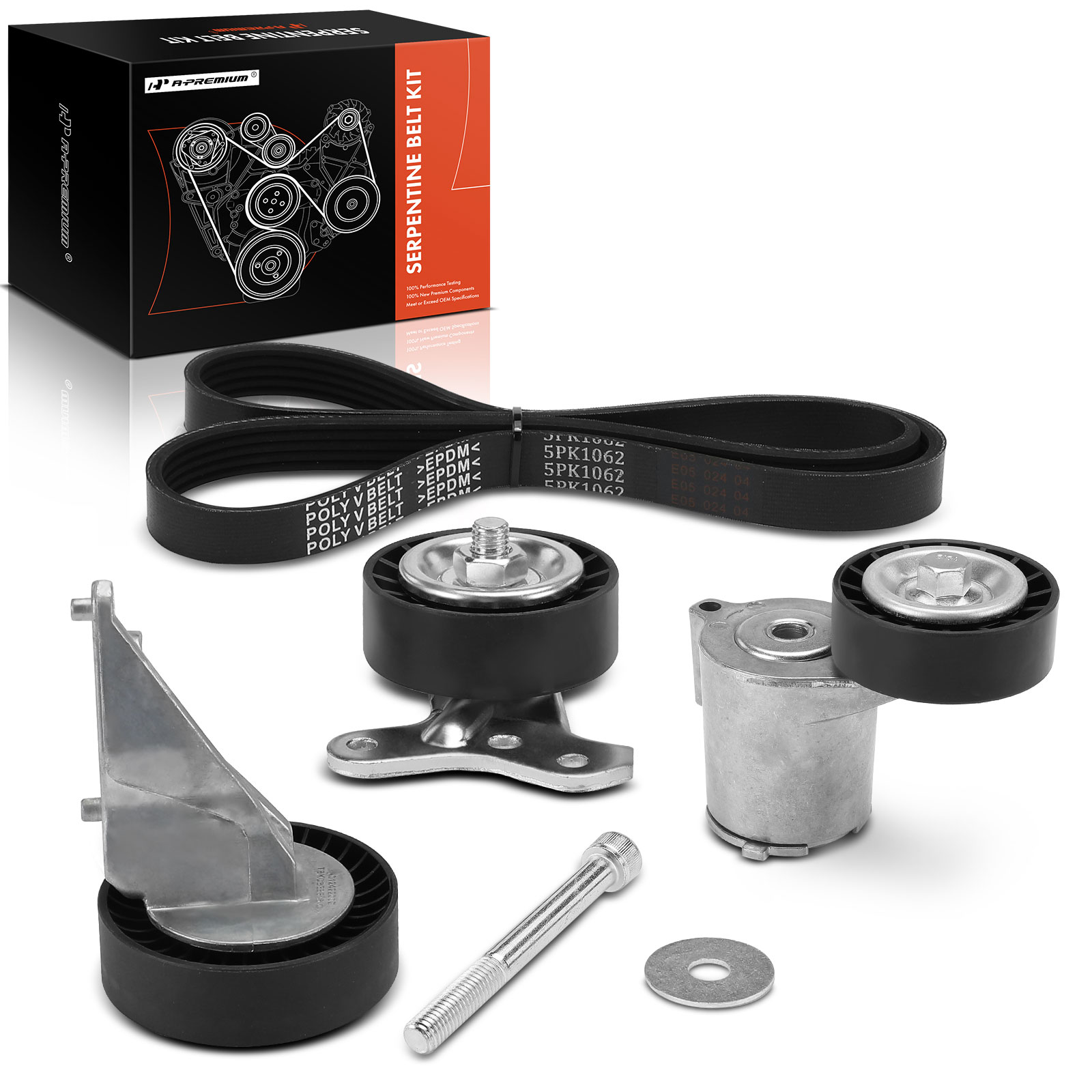 5 Pcs Serpentine Belt Drive Component Kit