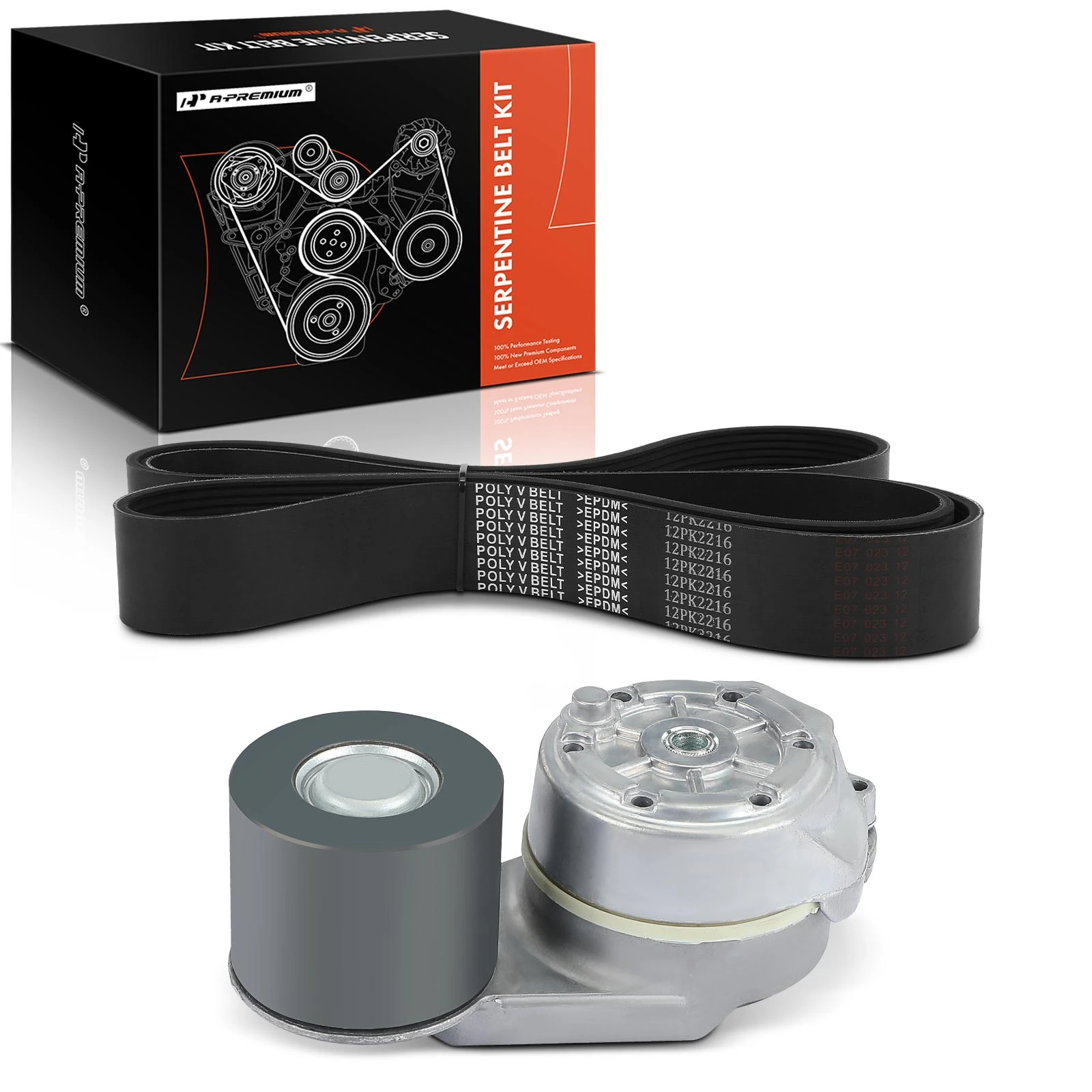 2 Pcs Serpentine Belt Drive Component Kit for 2007-2010 Peterbilt 386