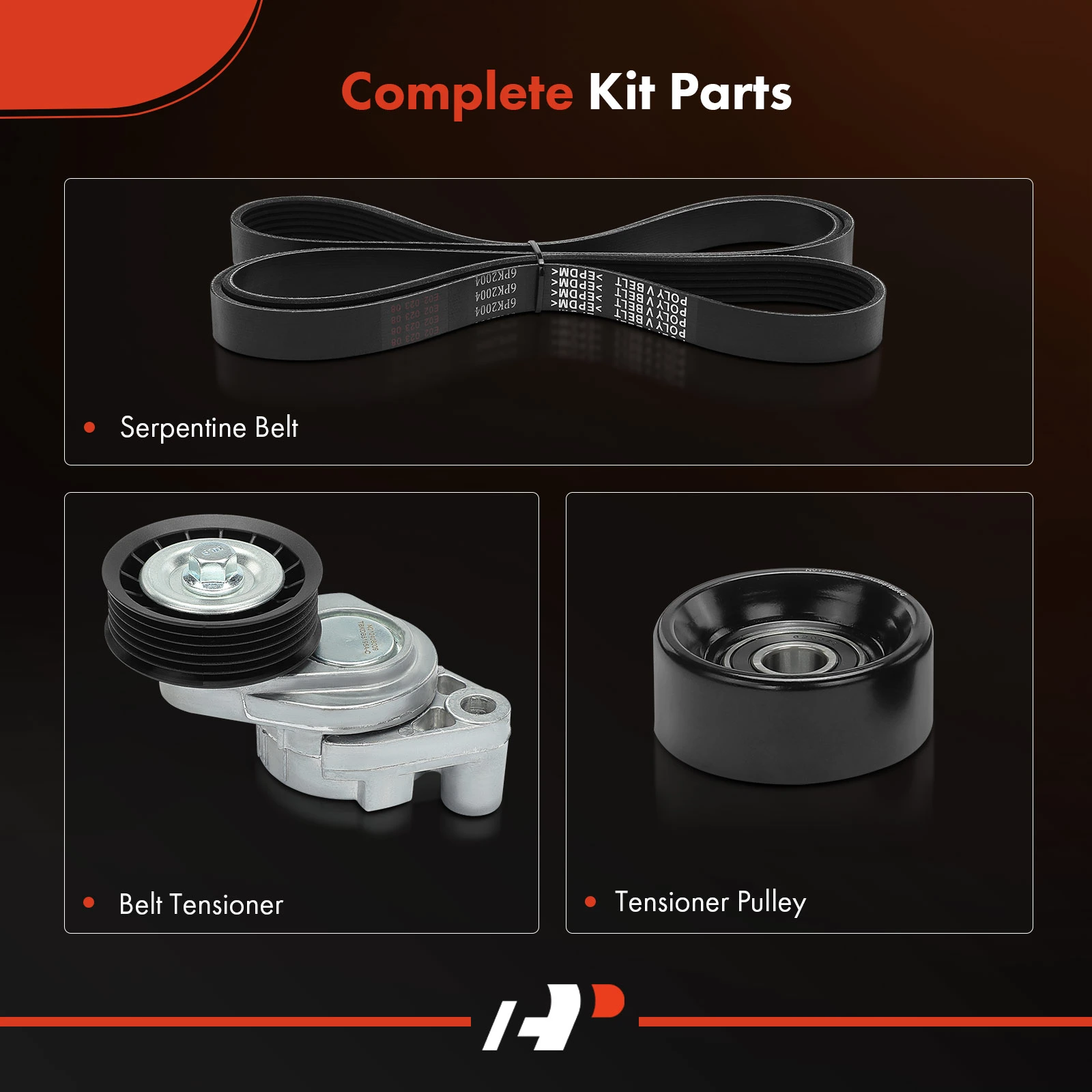 3 Pcs Accessory Drive Serpentine Belt Drive Component Kit for Chevy Camaro Pontiac