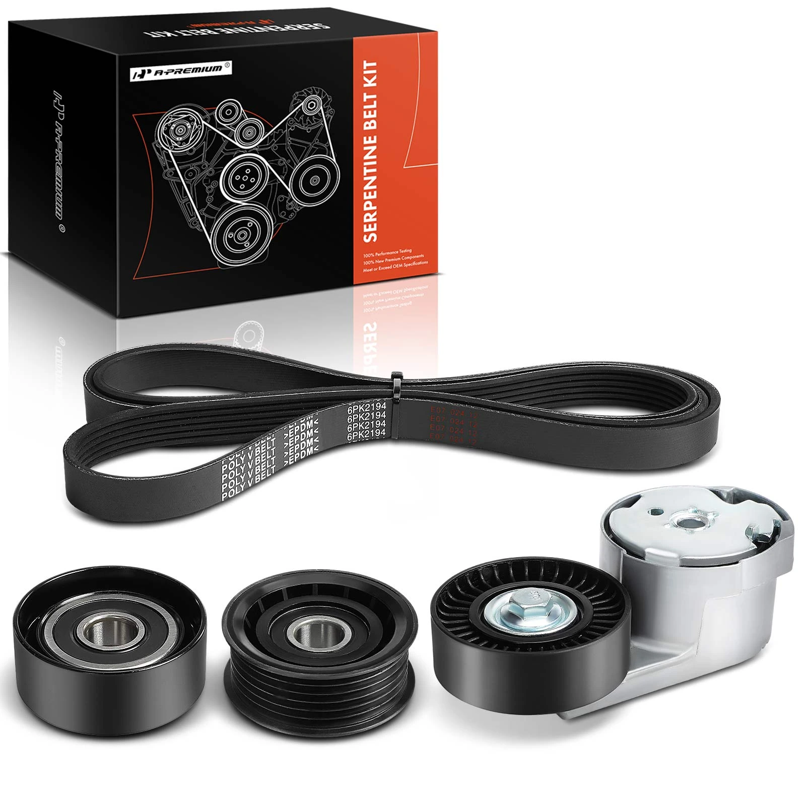 4 Pcs Serpentine Belt Drive Component Kit