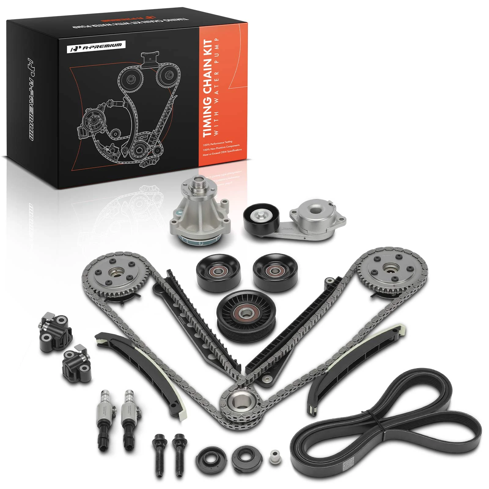 19 Pcs Timing Chain and Drive Belt Kit with Water Pump