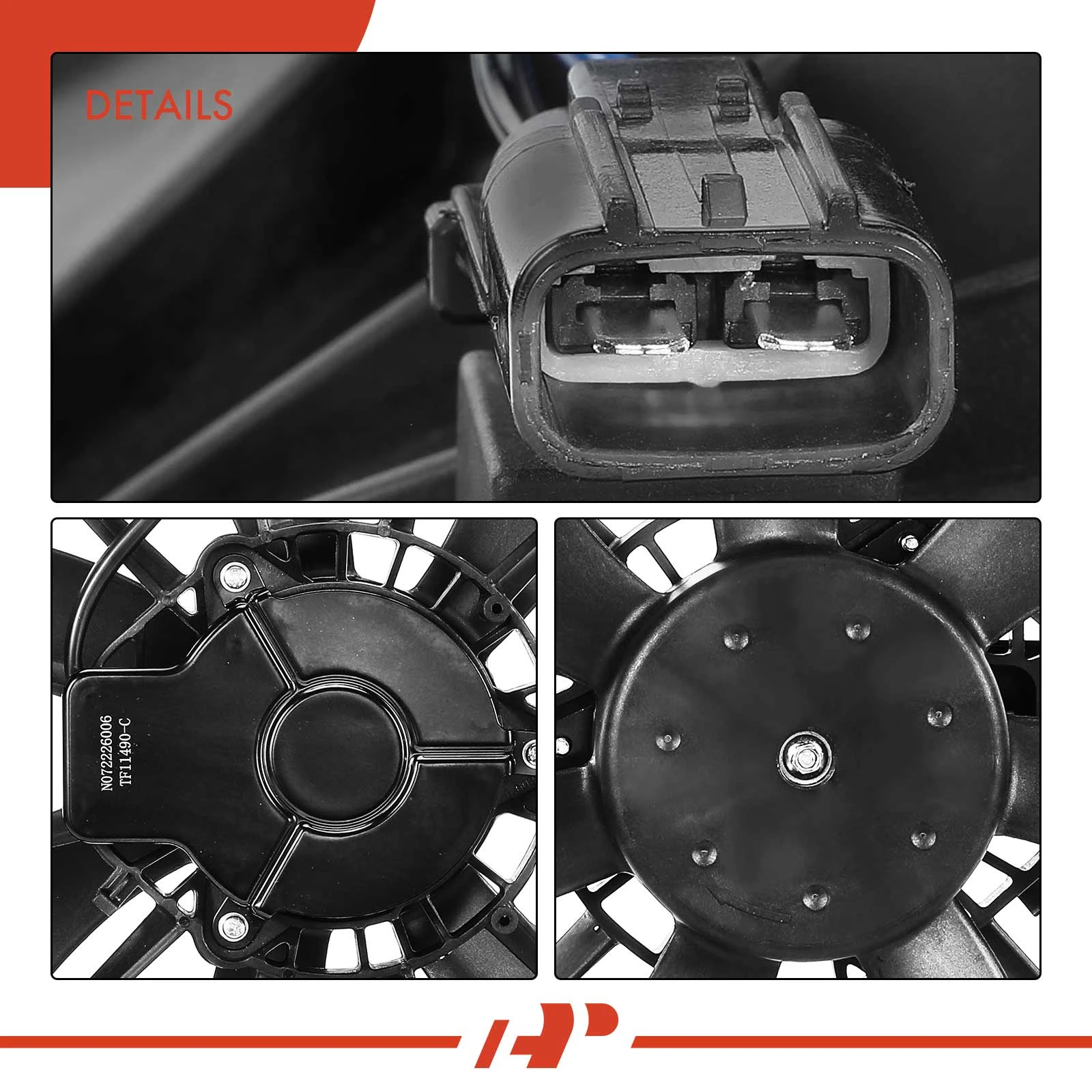 Honda Pilot Radiator Fan A-Premium With Shroud | Compatible With Honda Pilot, Ridgeline, Passport & Acura MDX A/C Condenser Fan Assembly - View #9