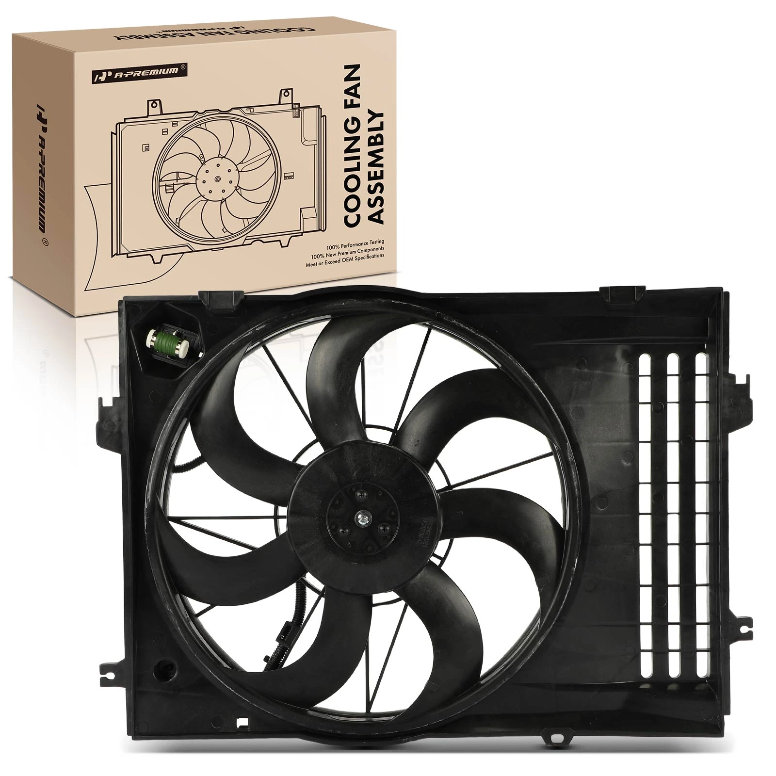 Single Radiator Fan with Shroud Assembly