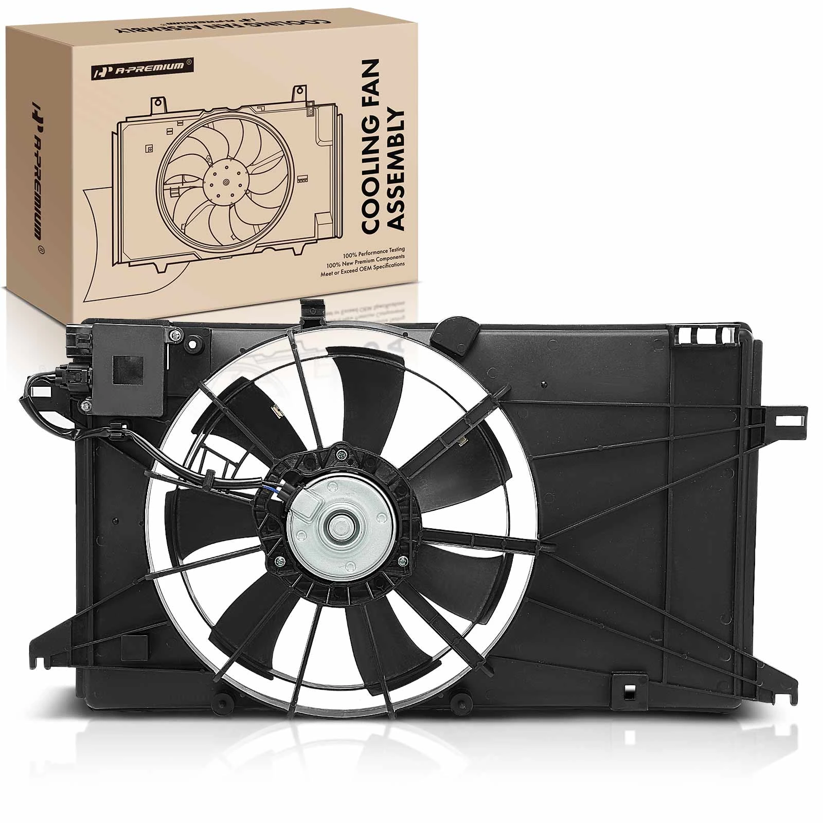 Single Radiator Cooling Fan Assembly with Shroud for 2006-2010 Mazda 5