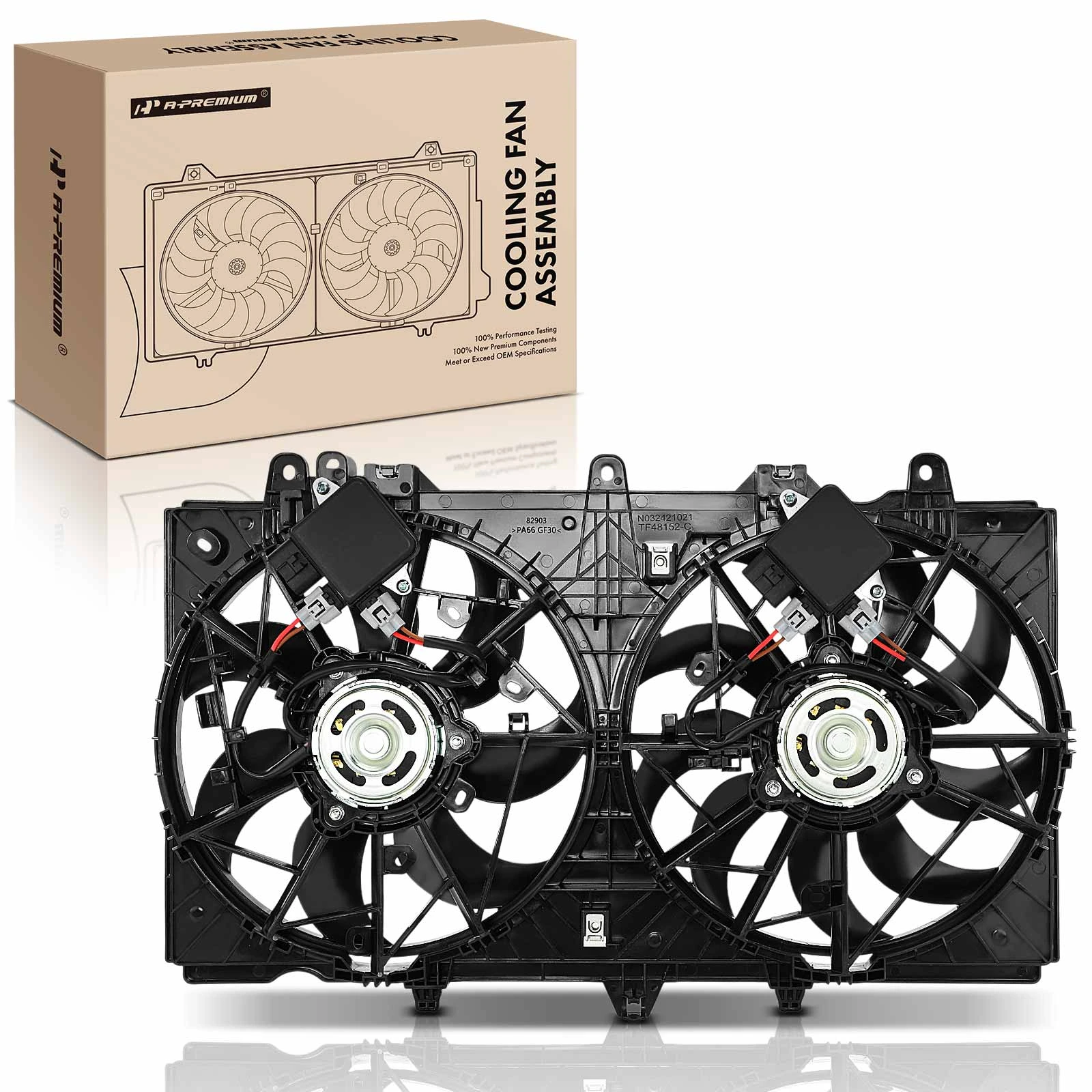 Dual Radiator & Condenser Fan Assembly with 2 Control Module for 2016-2023 INFINITI Q50