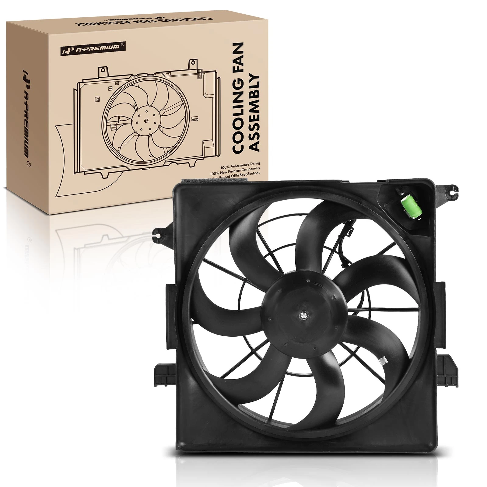 Single Radiator Cooling Fan Assembly with Shroud