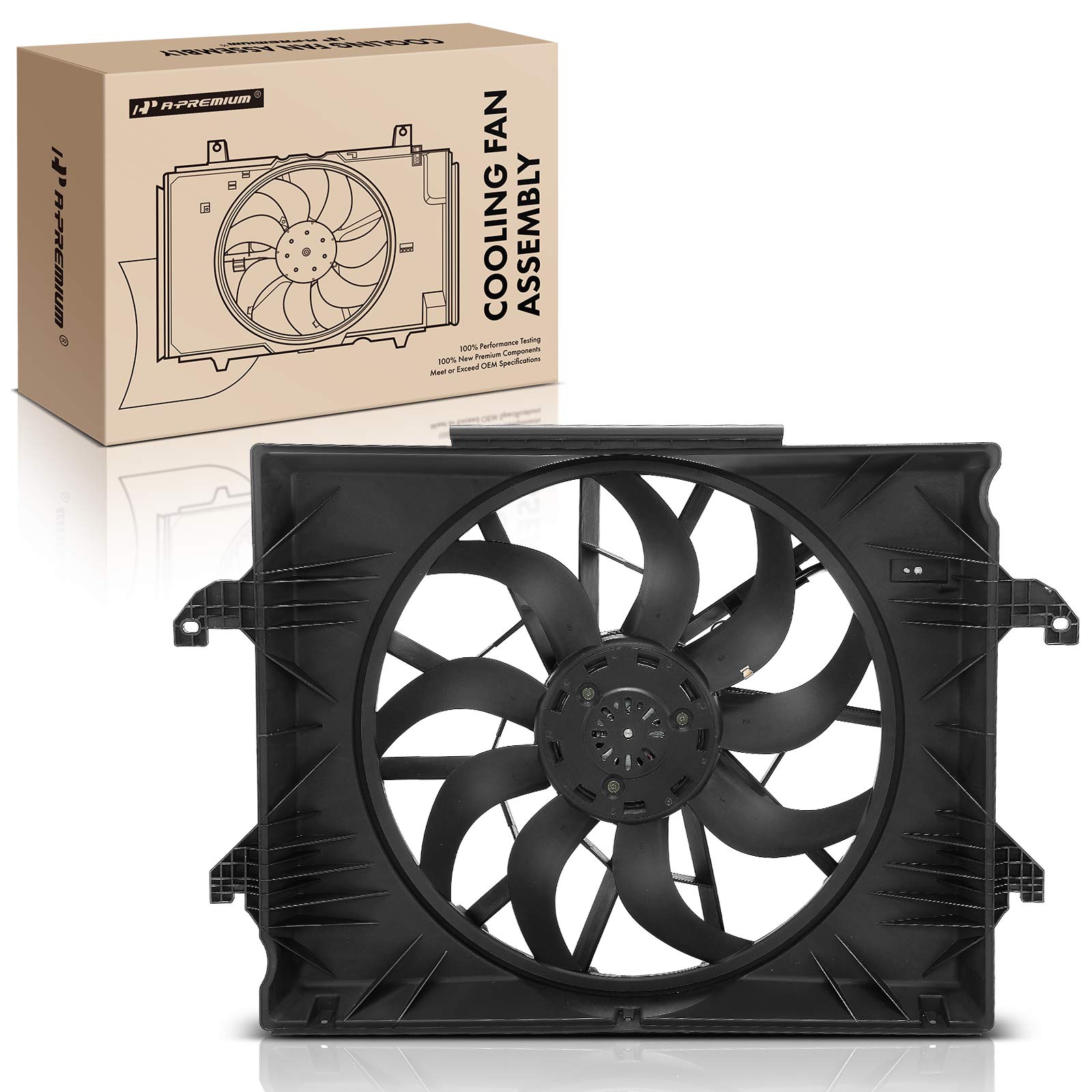 Single Radiator Cooling Fan Assembly with Shroud