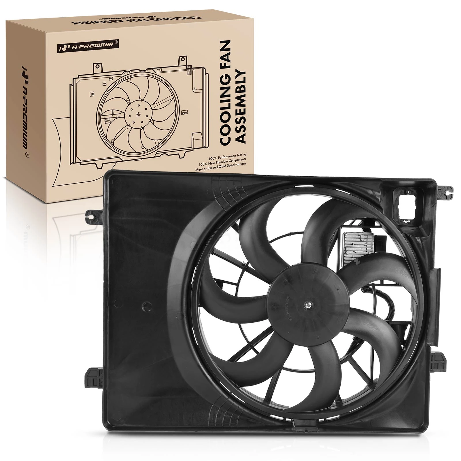 Single Radiator AC Condenser Fan Assembly with Control Module