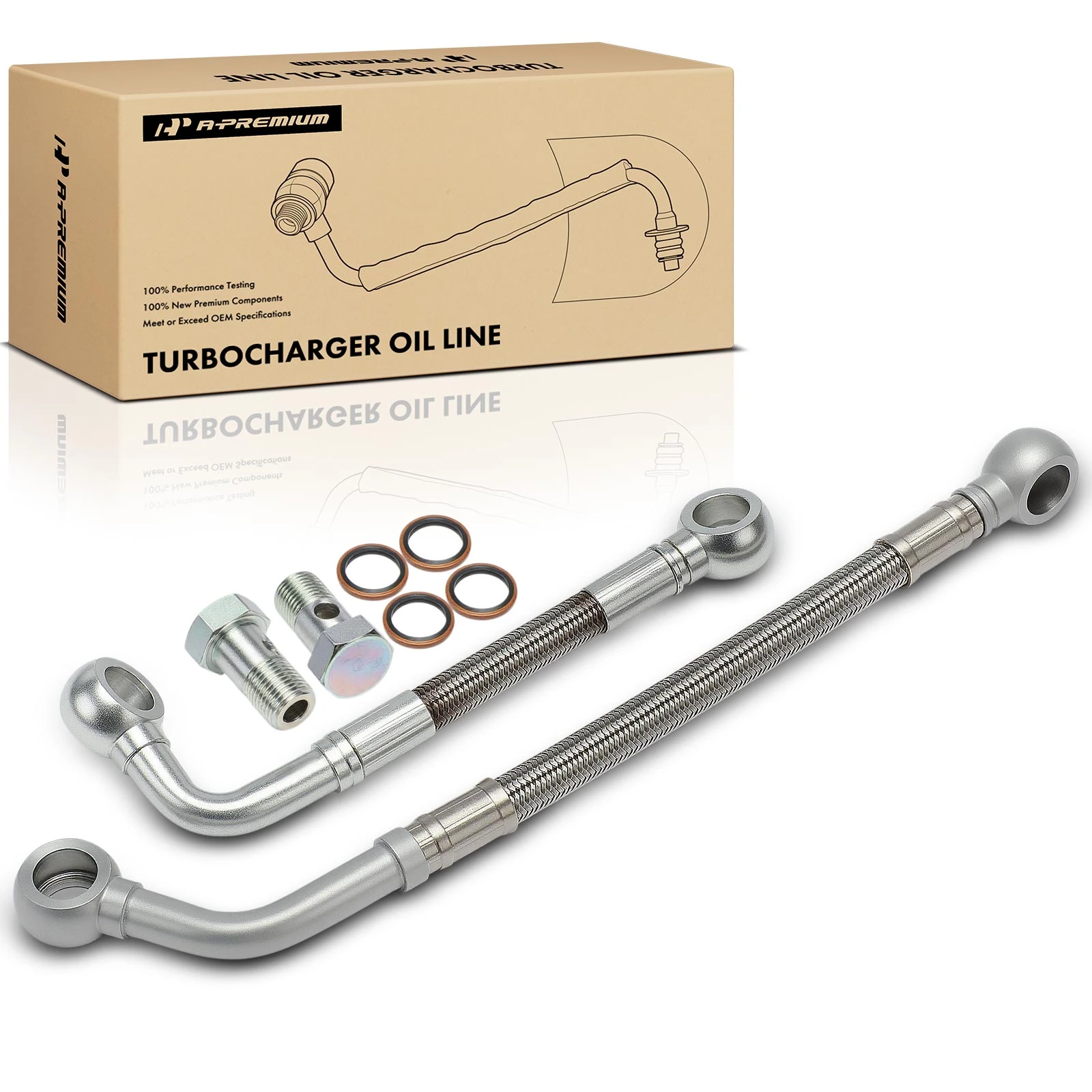 2 Pcs Turbocharger Coolant Supply and Return Line Kit for 2011-2012 Ram 3500