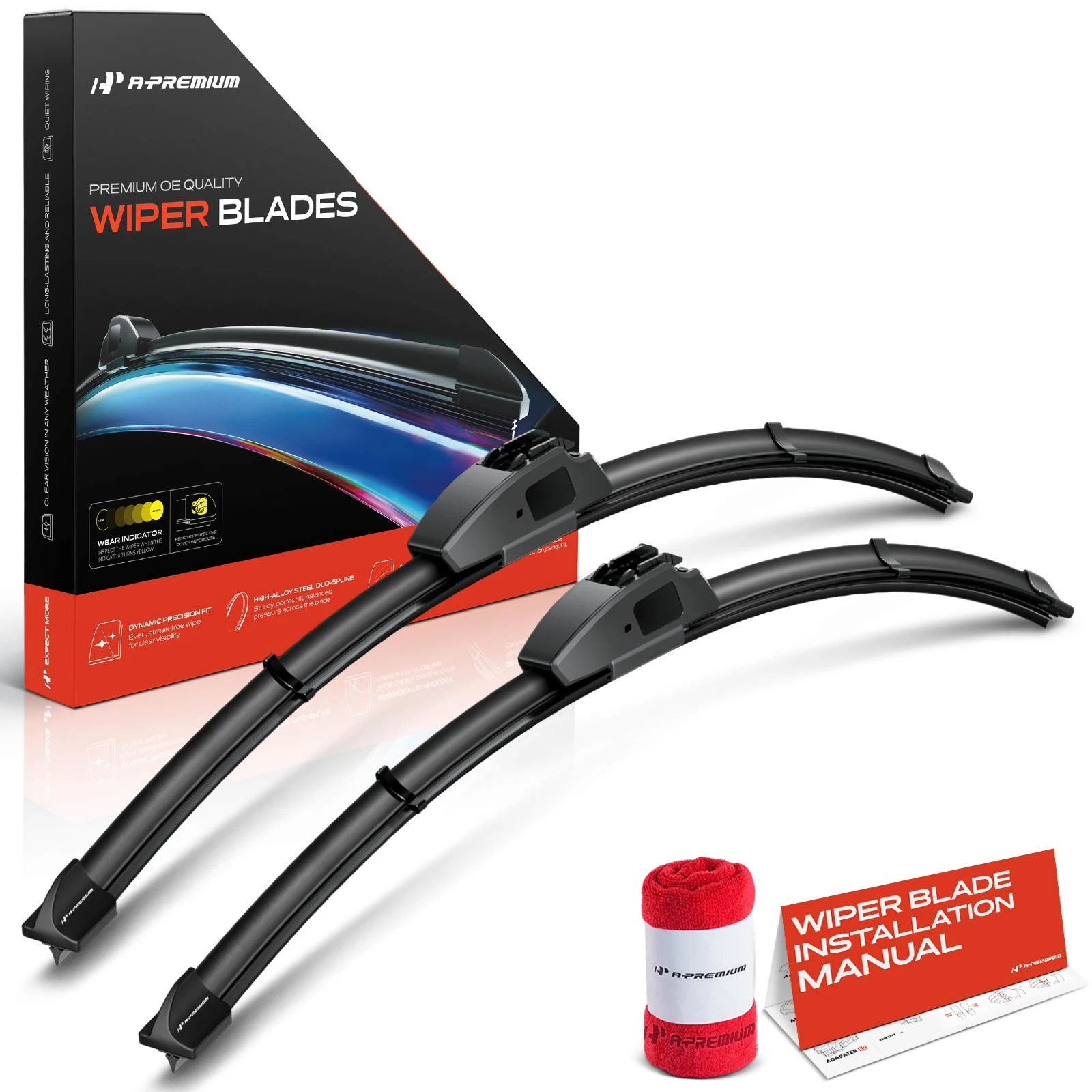 2 Pcs Front 24" & 21" Windshield Wiper Blades