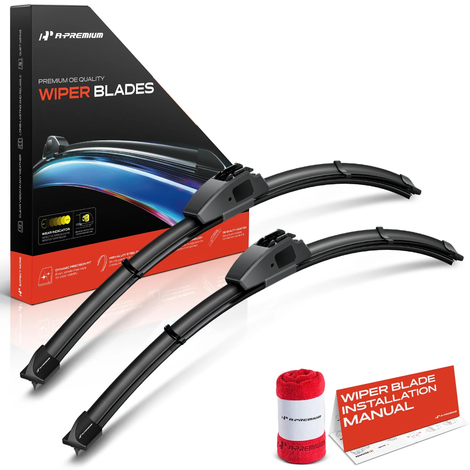 2 Pcs Front 22" & 20" Windshield Wiper Blades